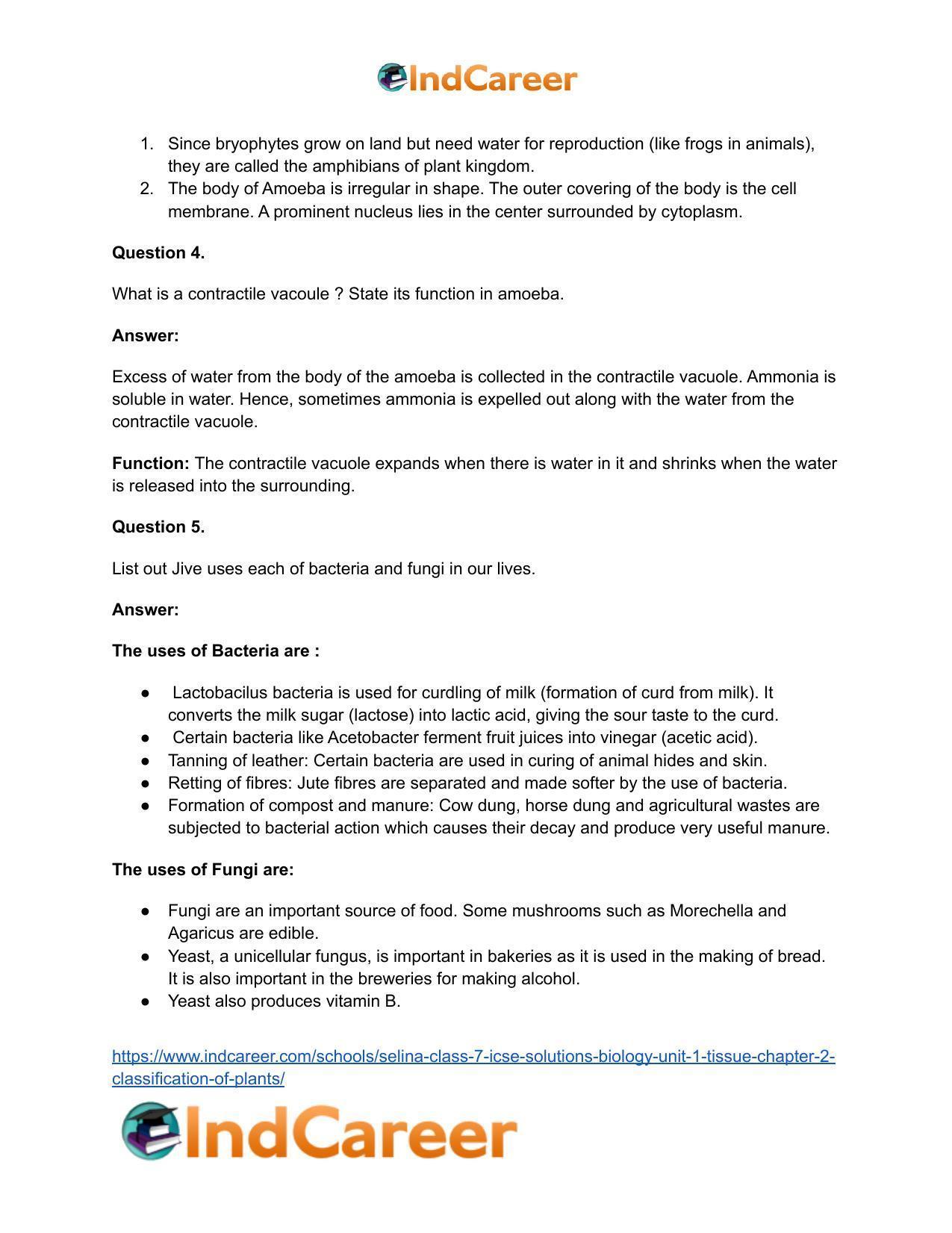 Selina Class 7 ICSE Solutions Biology (Unit 1) - Tissue: Chapter 2- Classification of Plants - Page 10