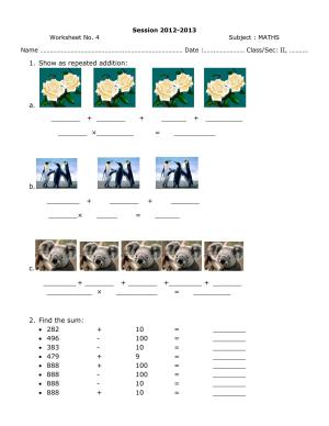 Worksheets for Class 2 Maths Assignment 5