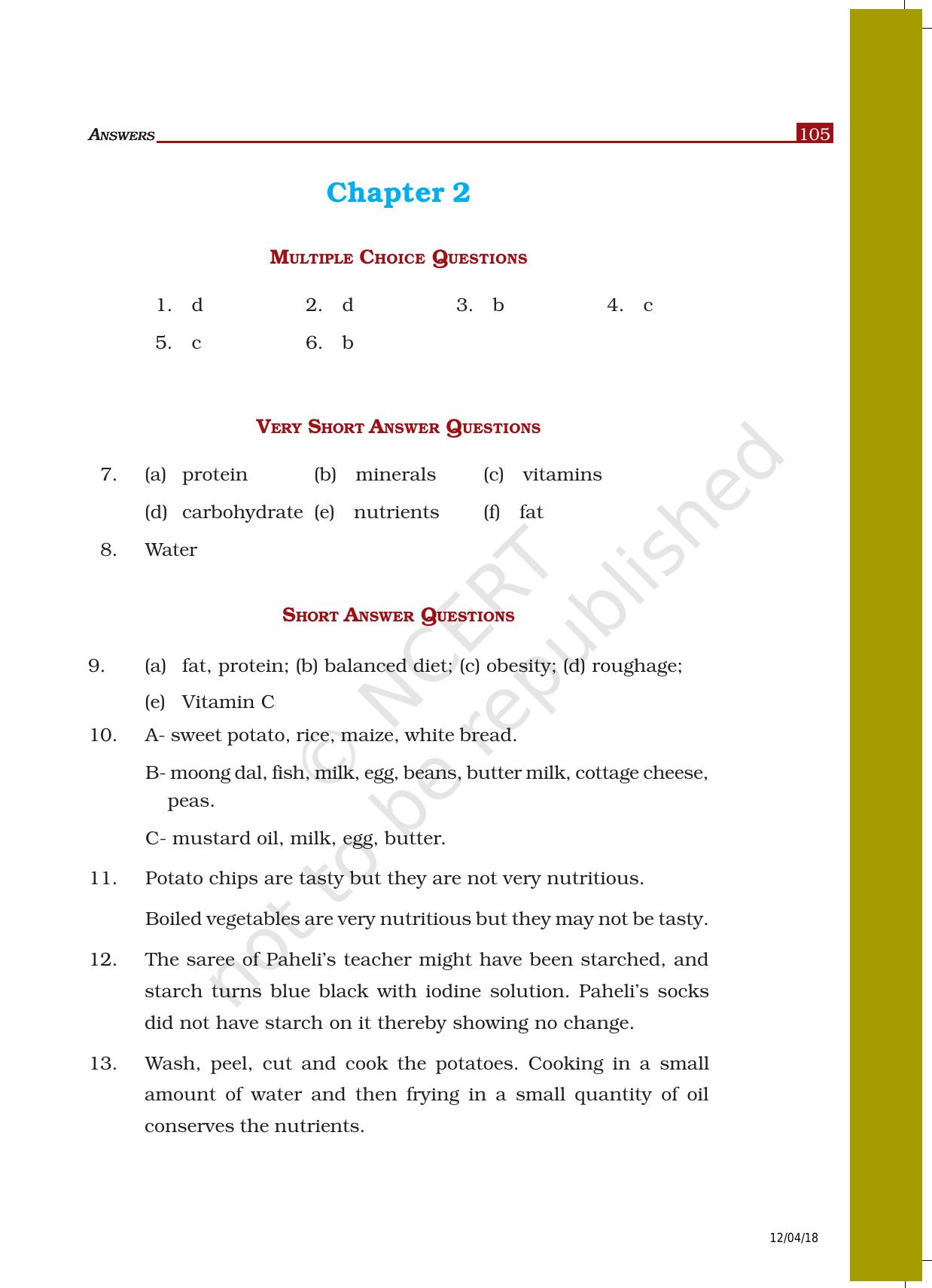 NCERT Exemplar Class 6: Science - Answers - Page 3