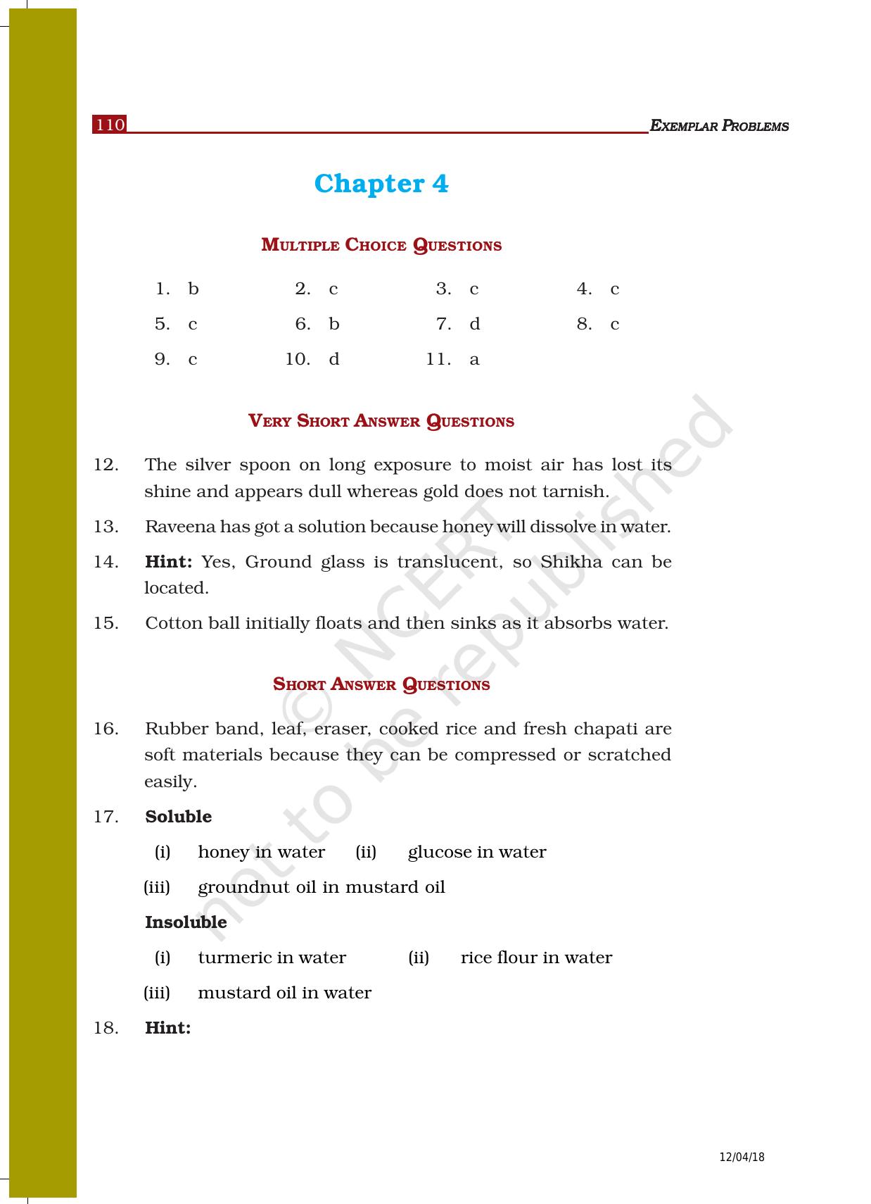 NCERT Exemplar Class 6: Science - Answers - Page 8