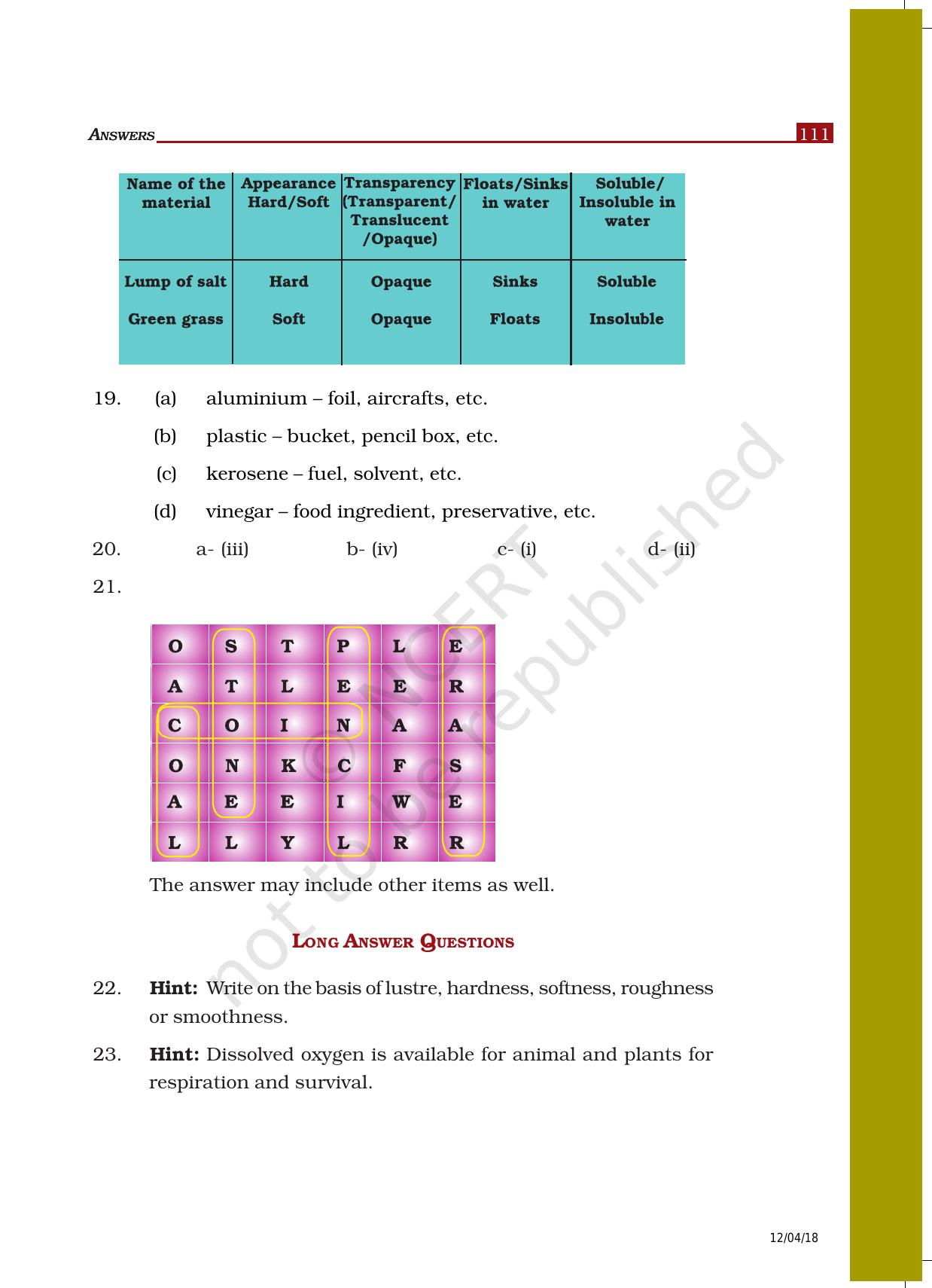 NCERT Exemplar Class 6: Science - Answers - Page 9