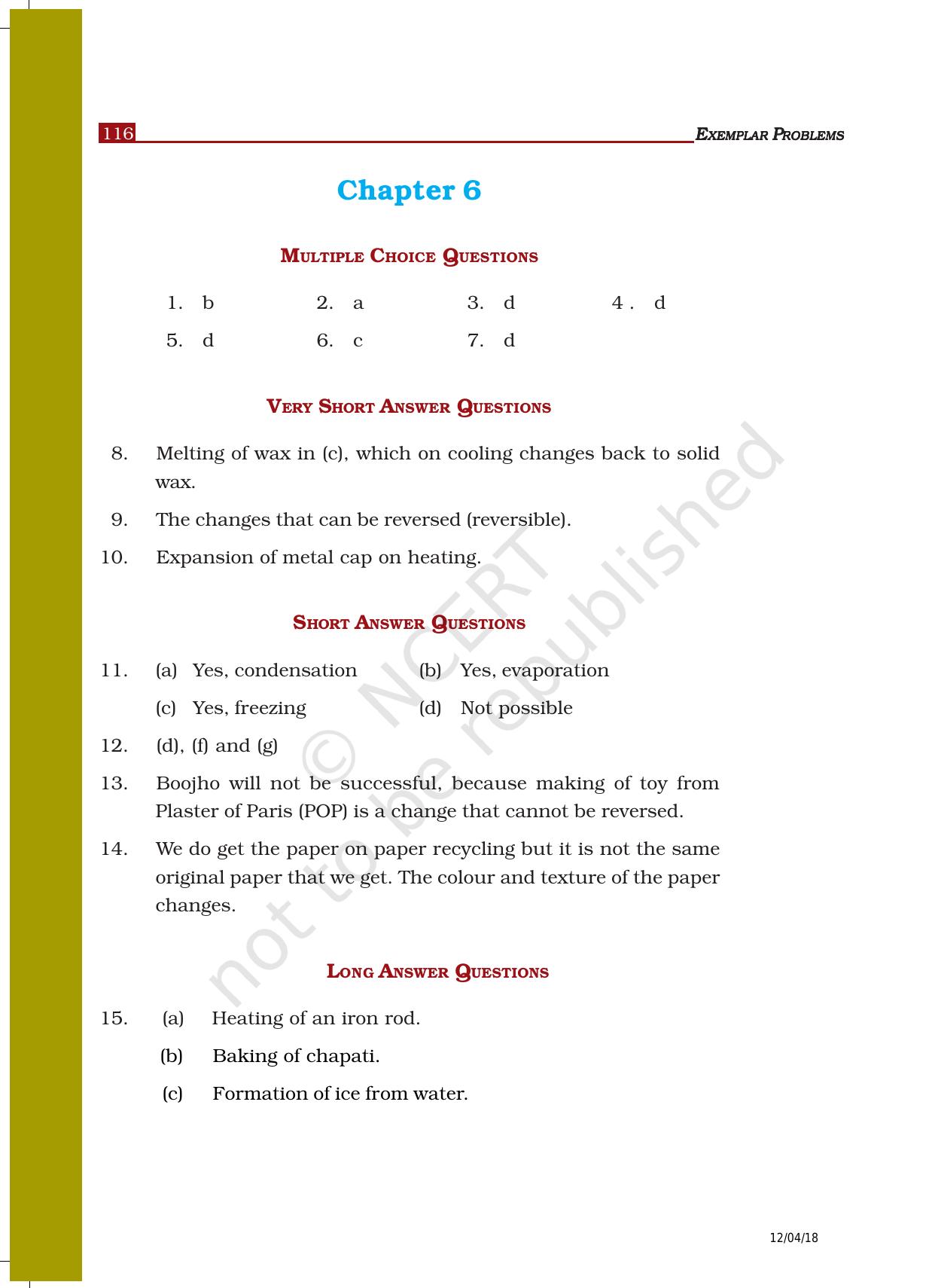 NCERT Exemplar Class 6: Science - Answers - Page 14