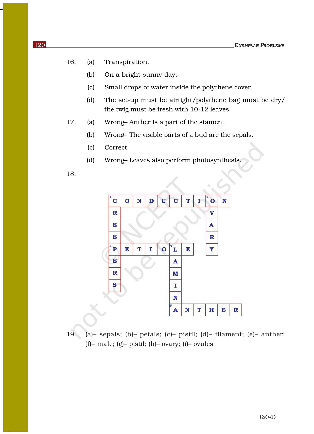 NCERT Exemplar Class 6: Science - Answers - Page 18