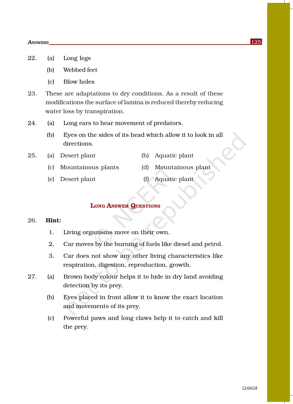 NCERT Exemplar Class 6: Science - Answers - Page 23