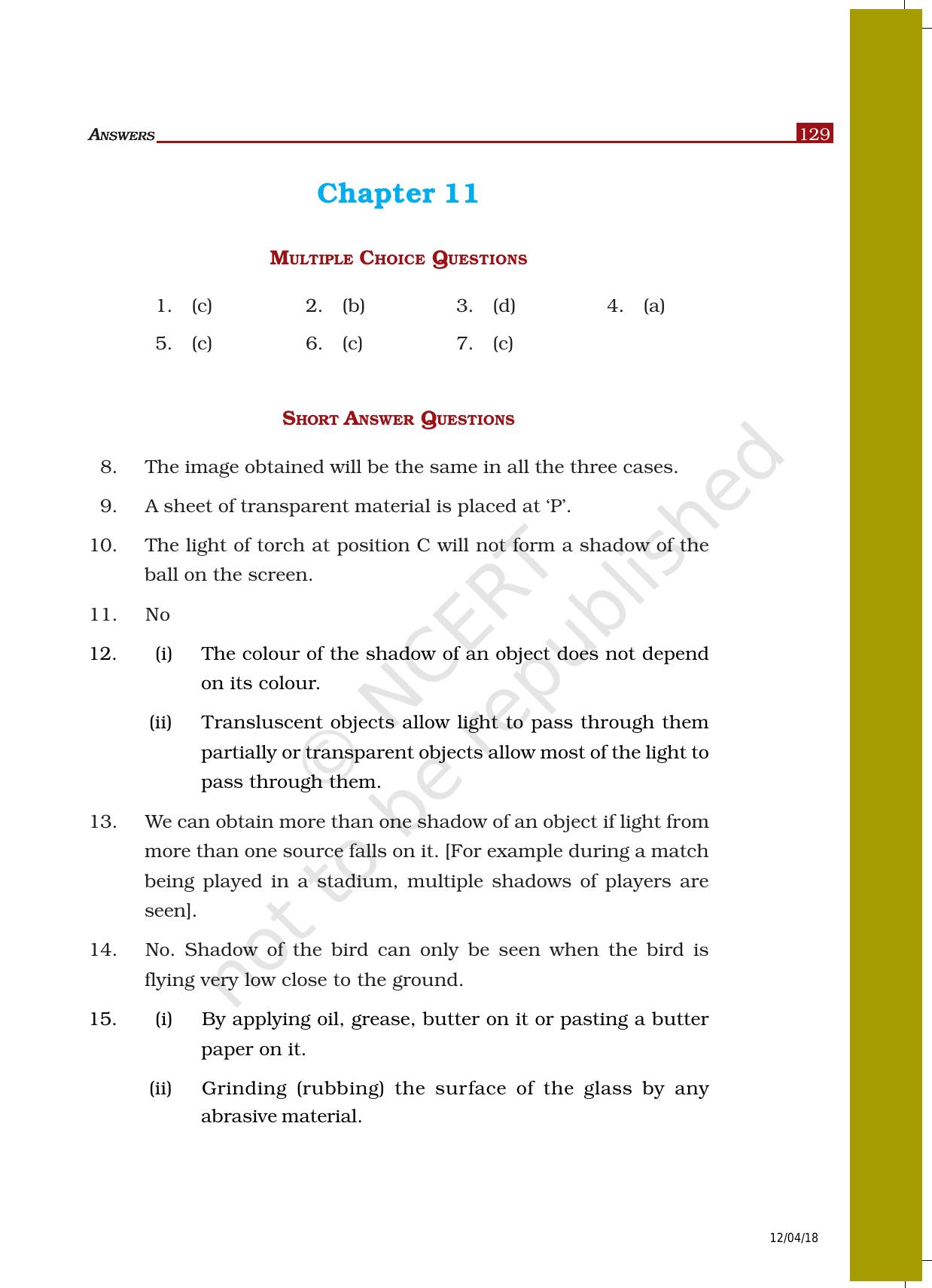 NCERT Exemplar Class 6: Science - Answers - Page 27