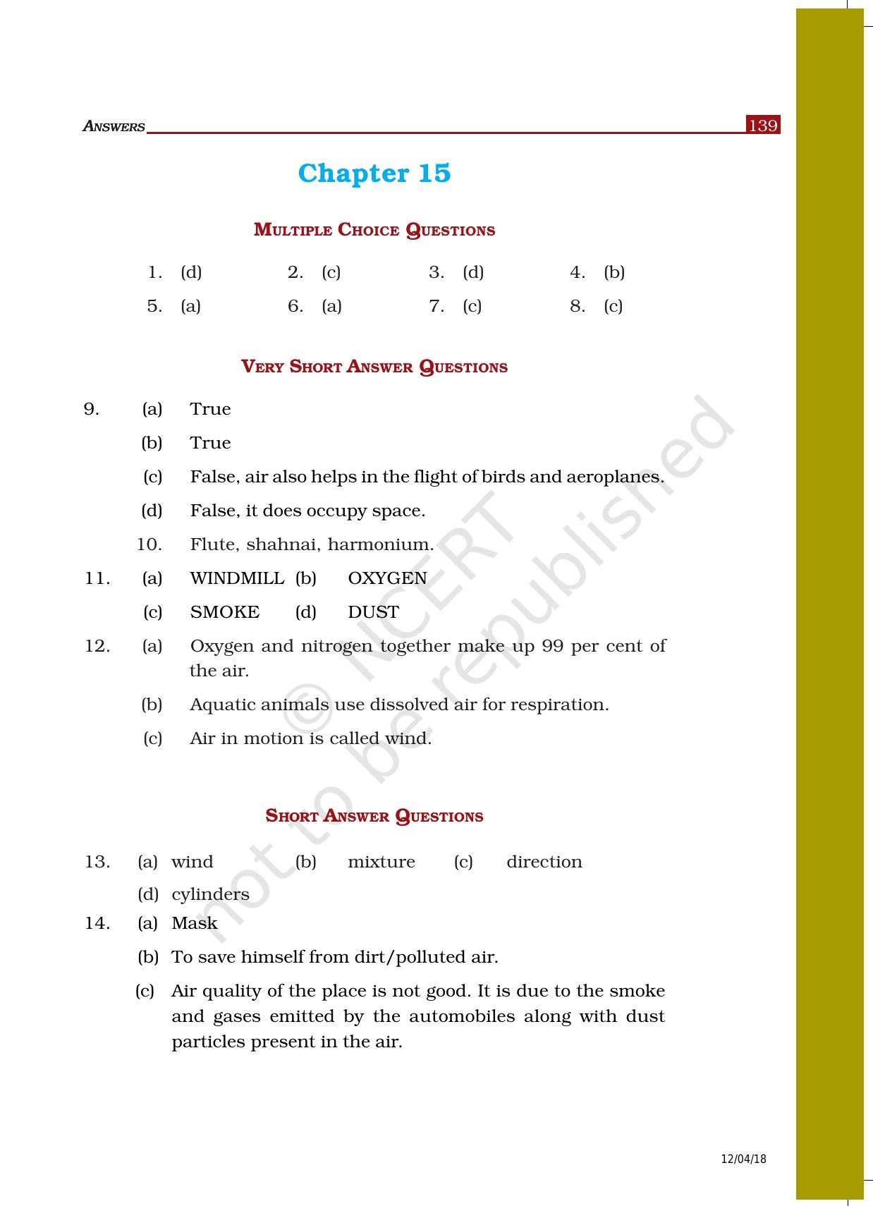 NCERT Exemplar Class 6: Science - Answers - Page 37