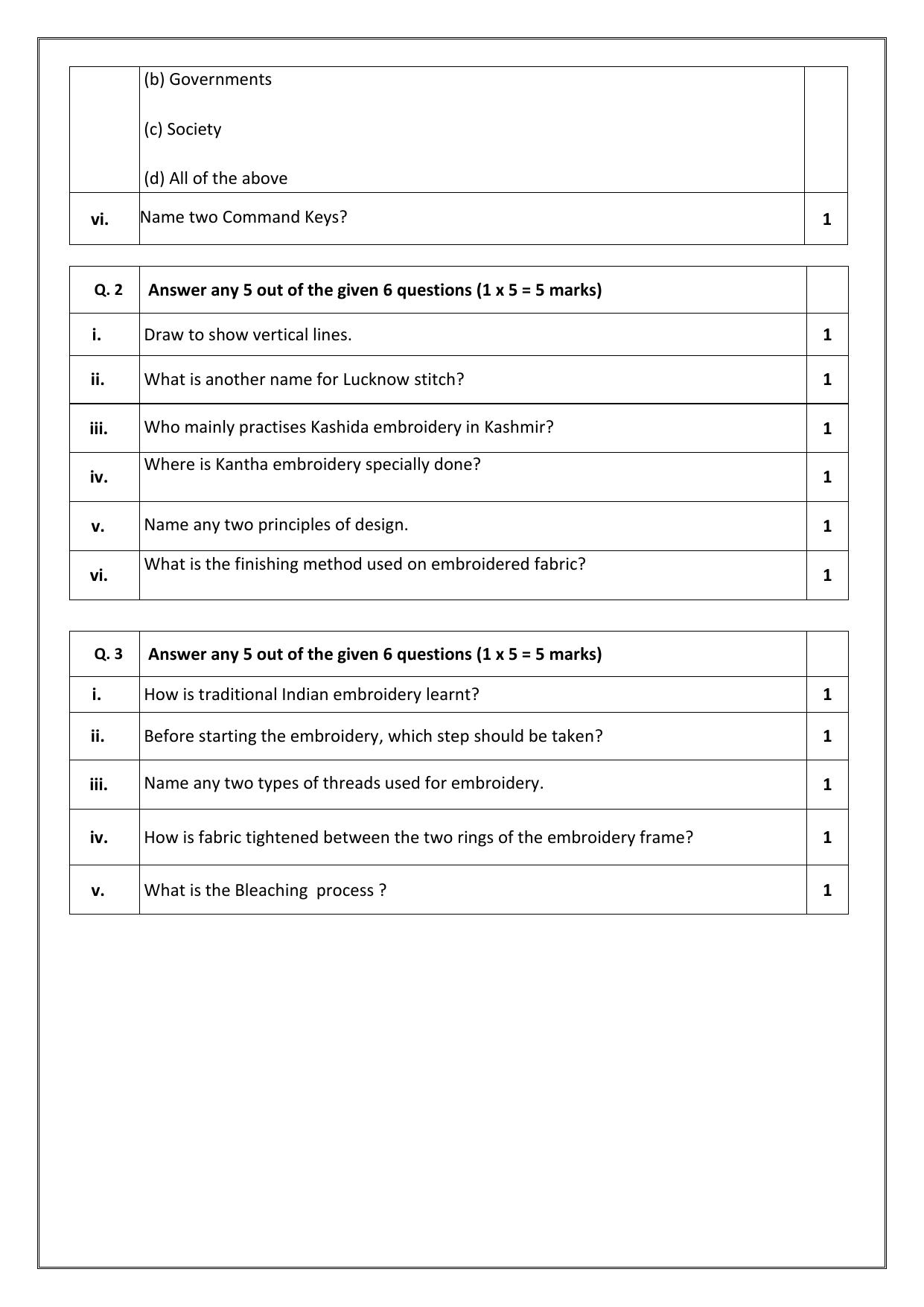 CBSE Class 10 (Skill Education) Apparel 2024 Sample Paper - Page 4
