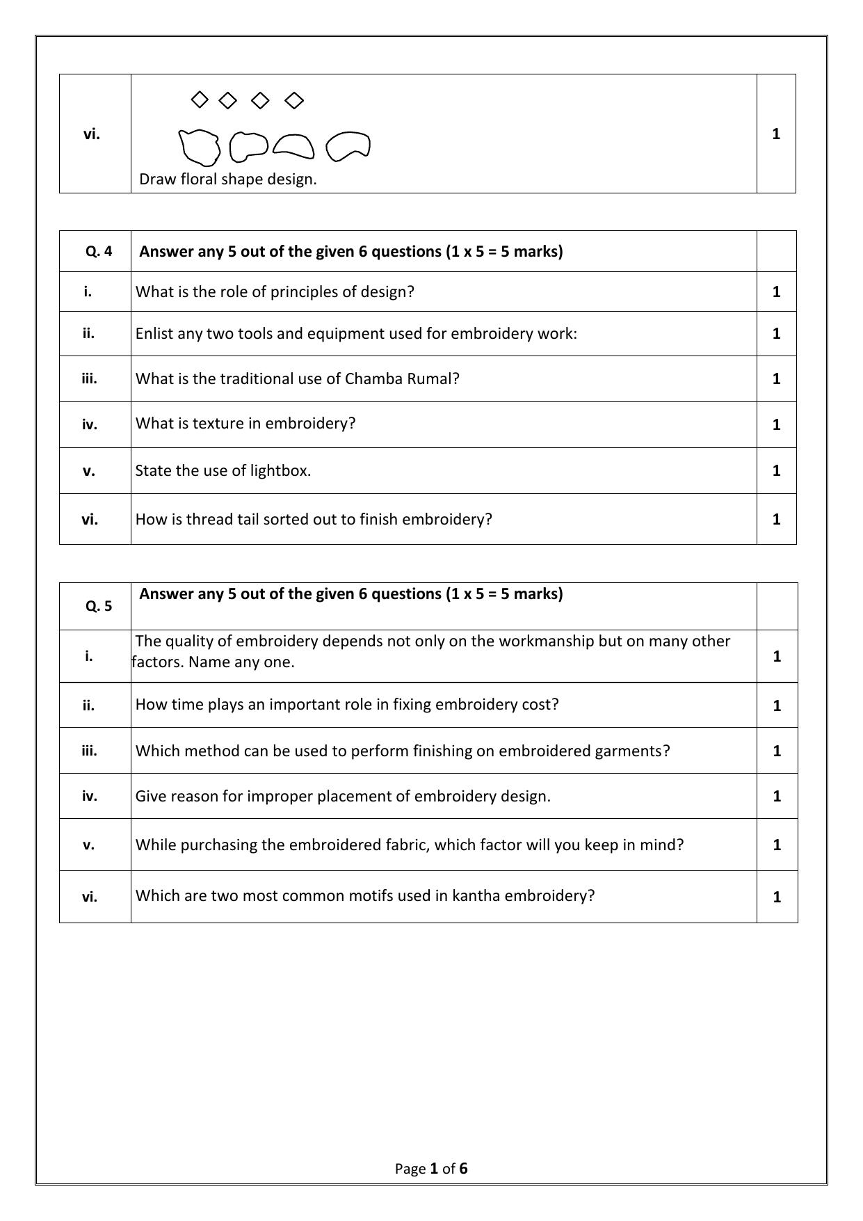 CBSE Class 10 (Skill Education) Apparel 2024 Sample Paper - Page 5