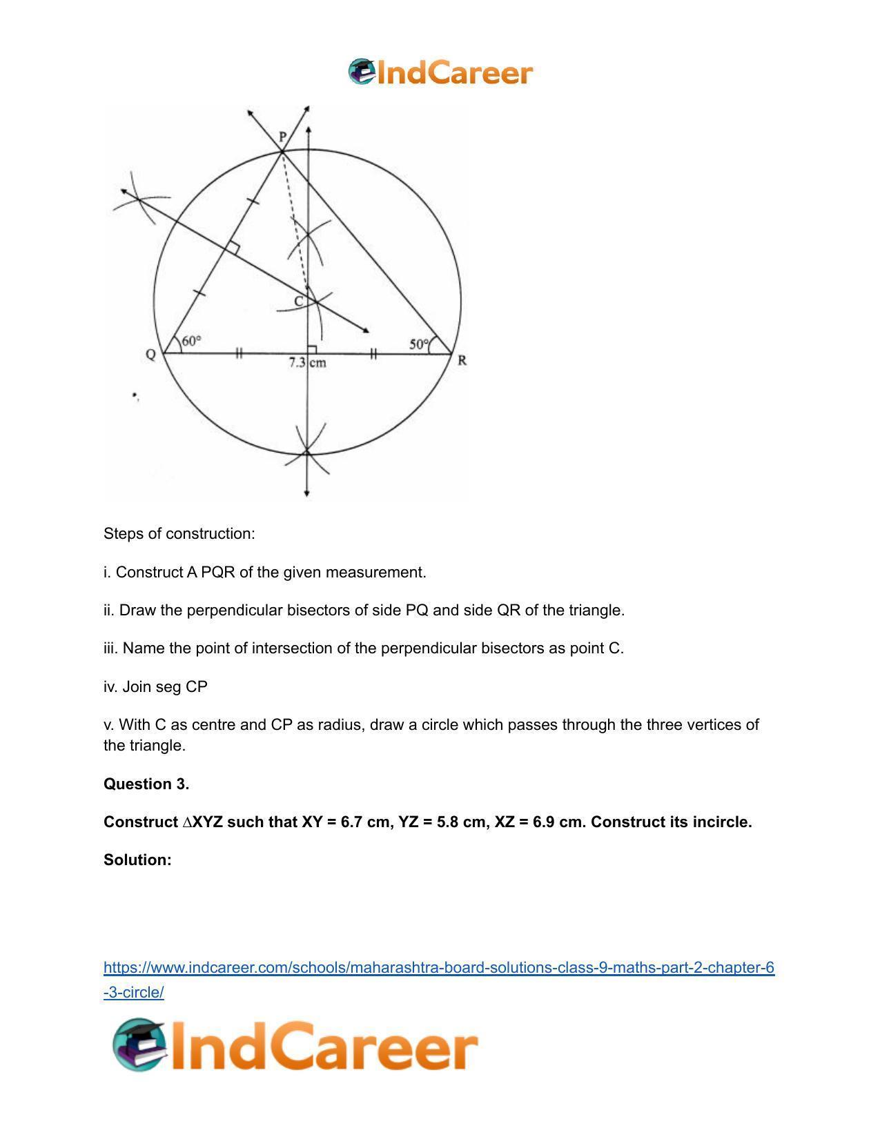Maharashtra Board Solutions Class 9-Maths (Part 2): Chapter 6.3- Circle - Page 5