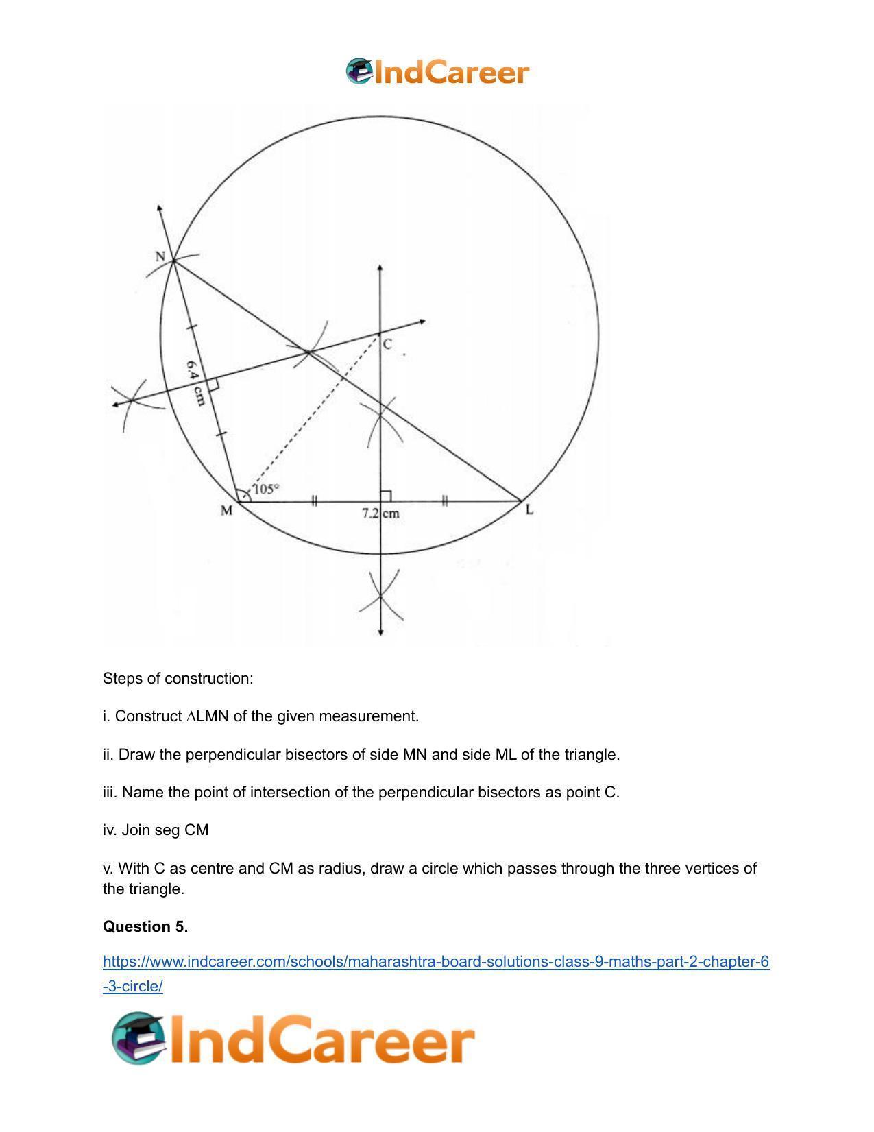 Maharashtra Board Solutions Class 9-Maths (Part 2): Chapter 6.3- Circle - Page 8