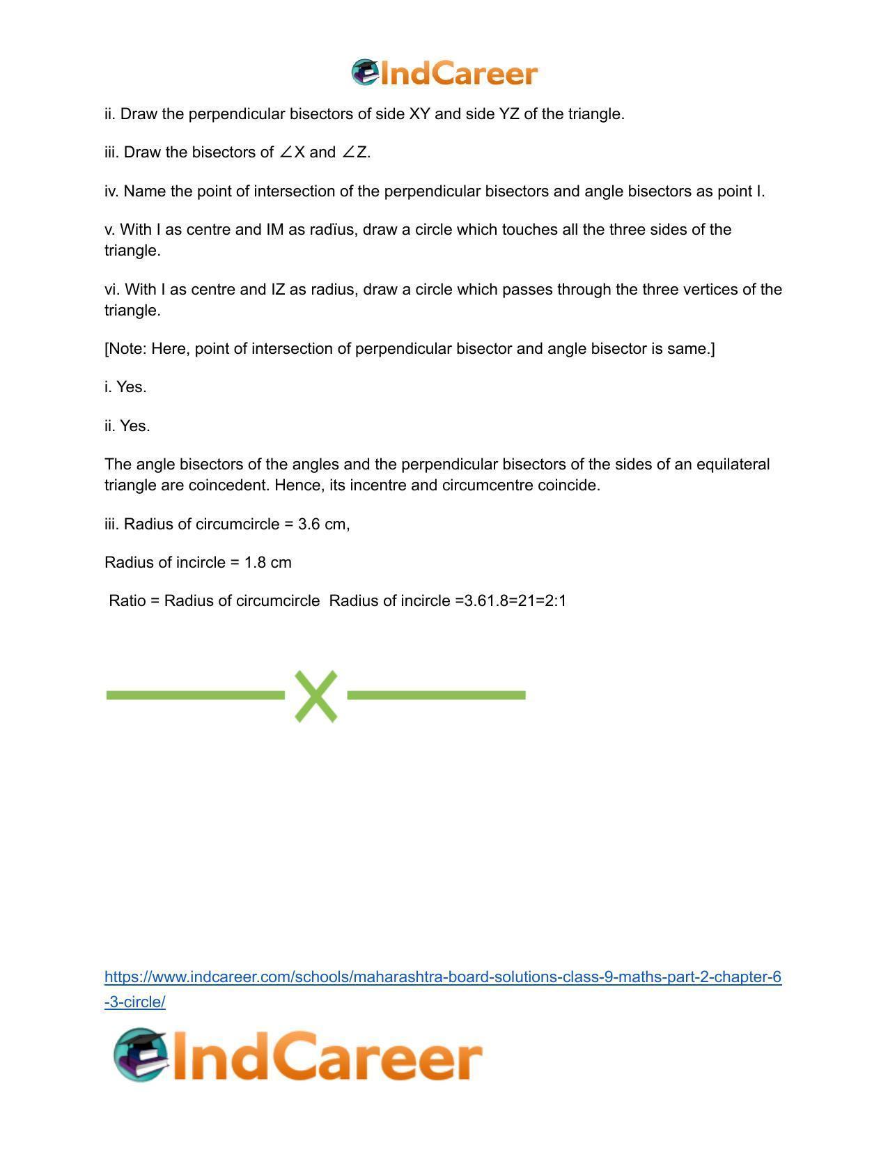 Maharashtra Board Solutions Class 9-Maths (Part 2): Chapter 6.3- Circle - Page 12