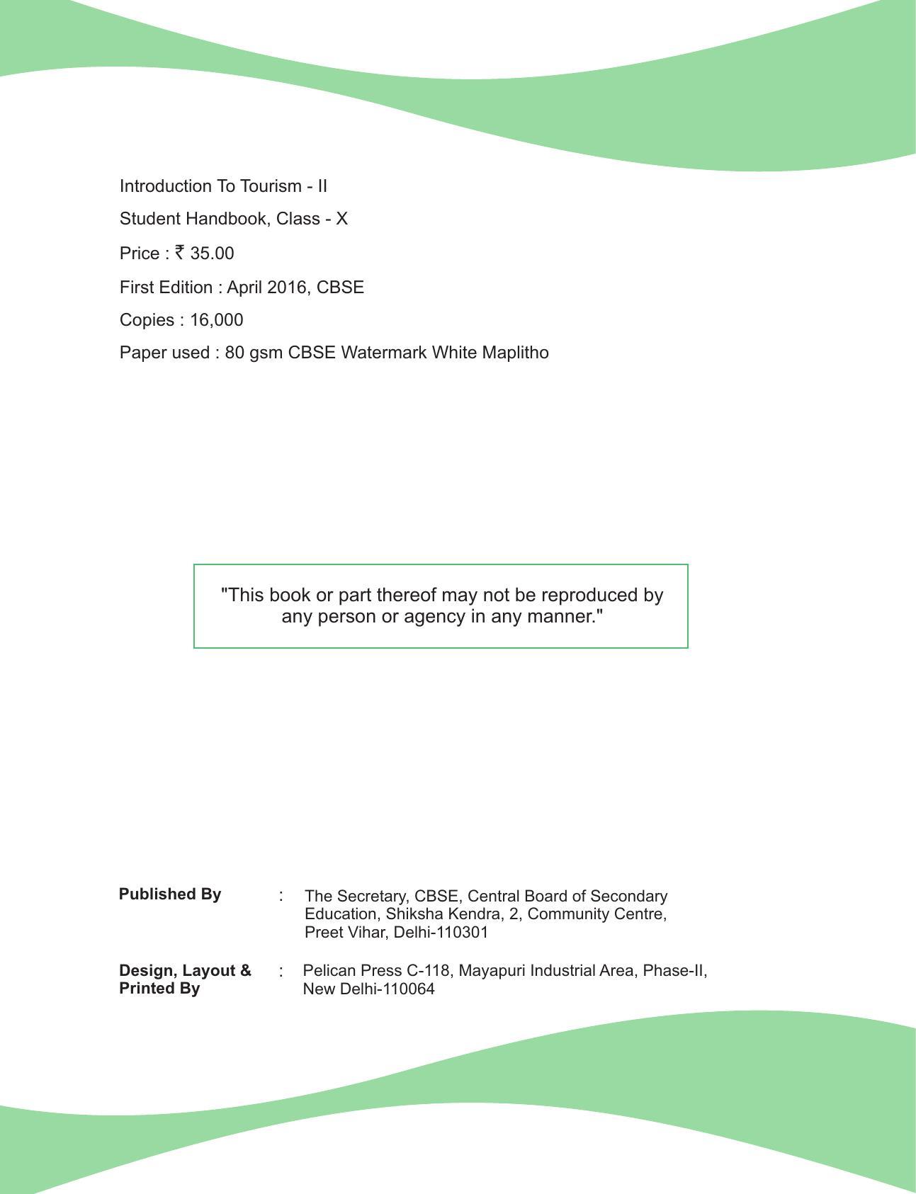 NCERT Class X Tourism (CBSE) Book - Page 4