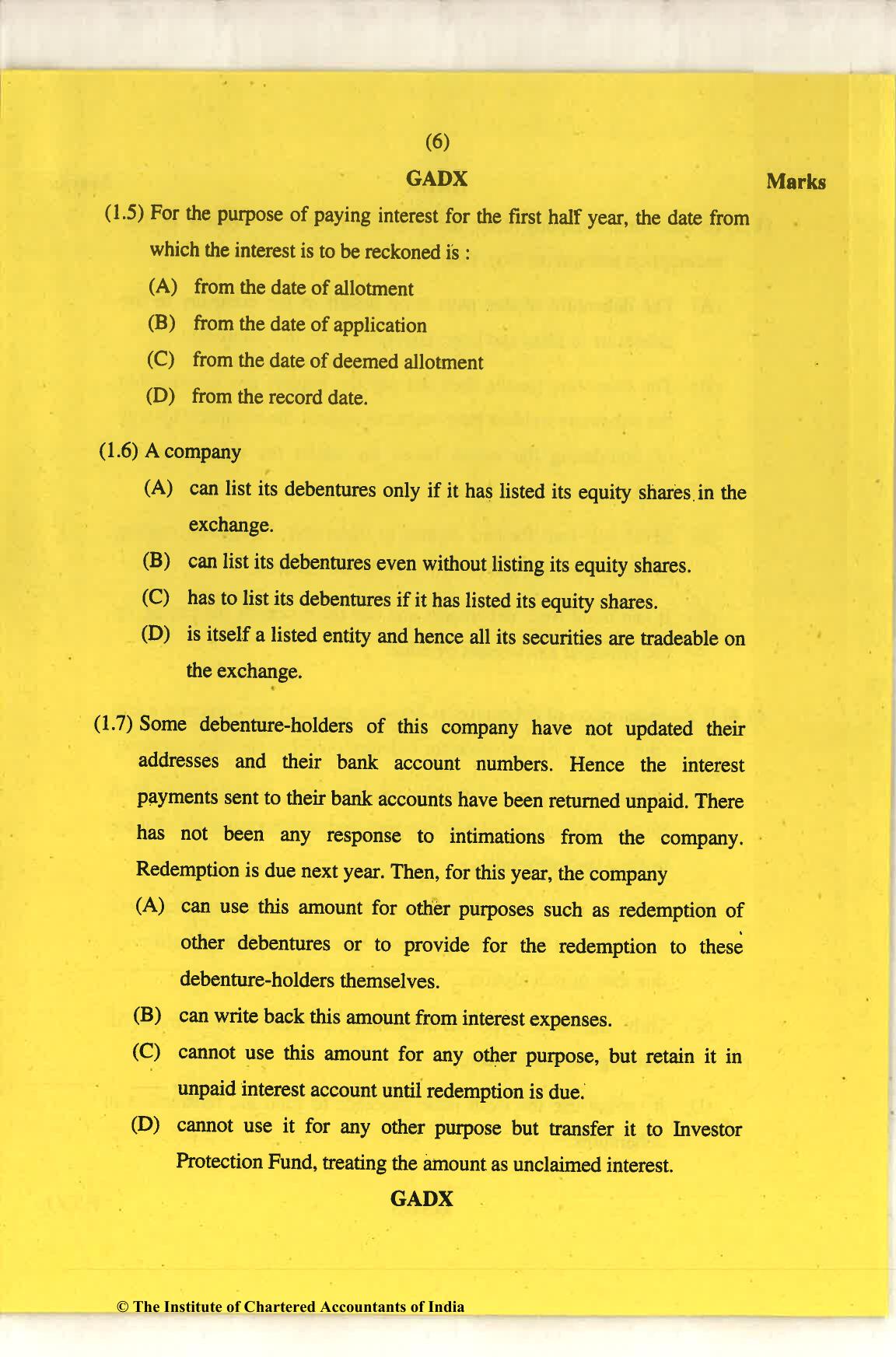 CA Final Nov 2018 Question Paper - Paper 6B – Financial Services and Capital Markets - Page 6