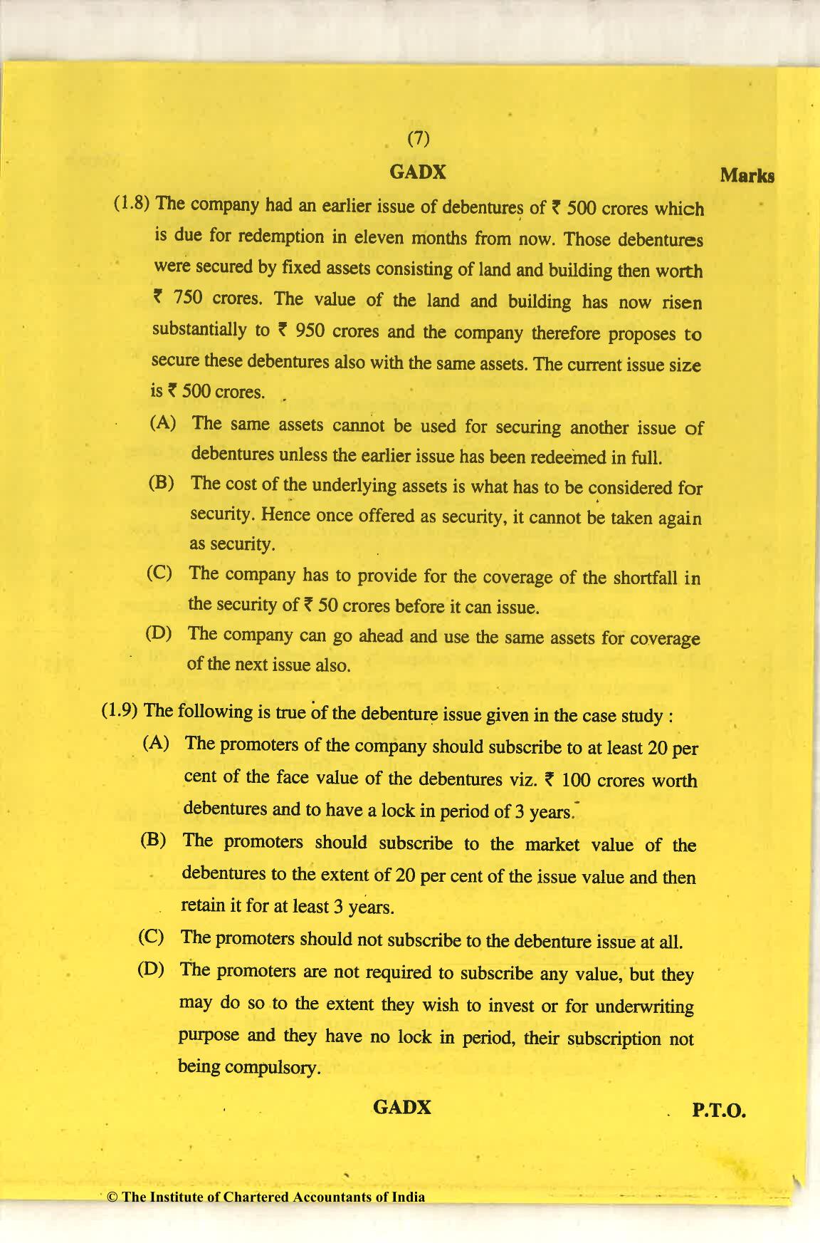 CA Final Nov 2018 Question Paper - Paper 6B – Financial Services and Capital Markets - Page 7