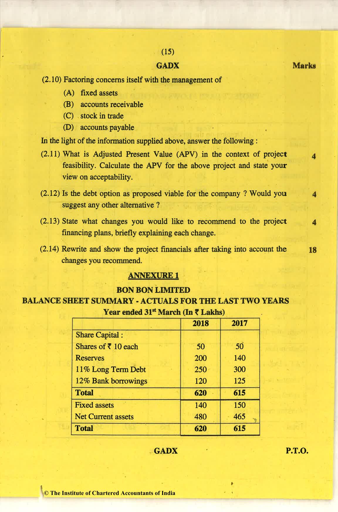 CA Final Nov 2018 Question Paper - Paper 6B – Financial Services and Capital Markets - Page 15