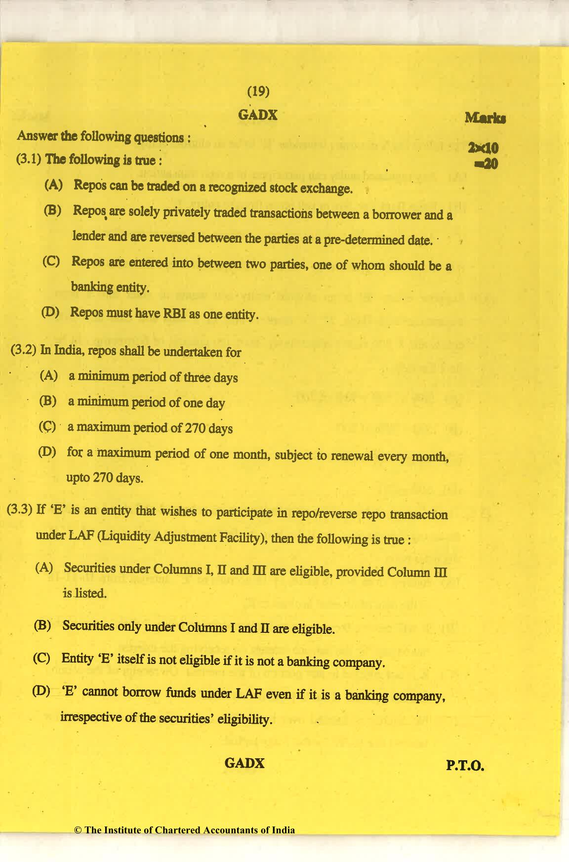 CA Final Nov 2018 Question Paper - Paper 6B – Financial Services and Capital Markets - Page 19
