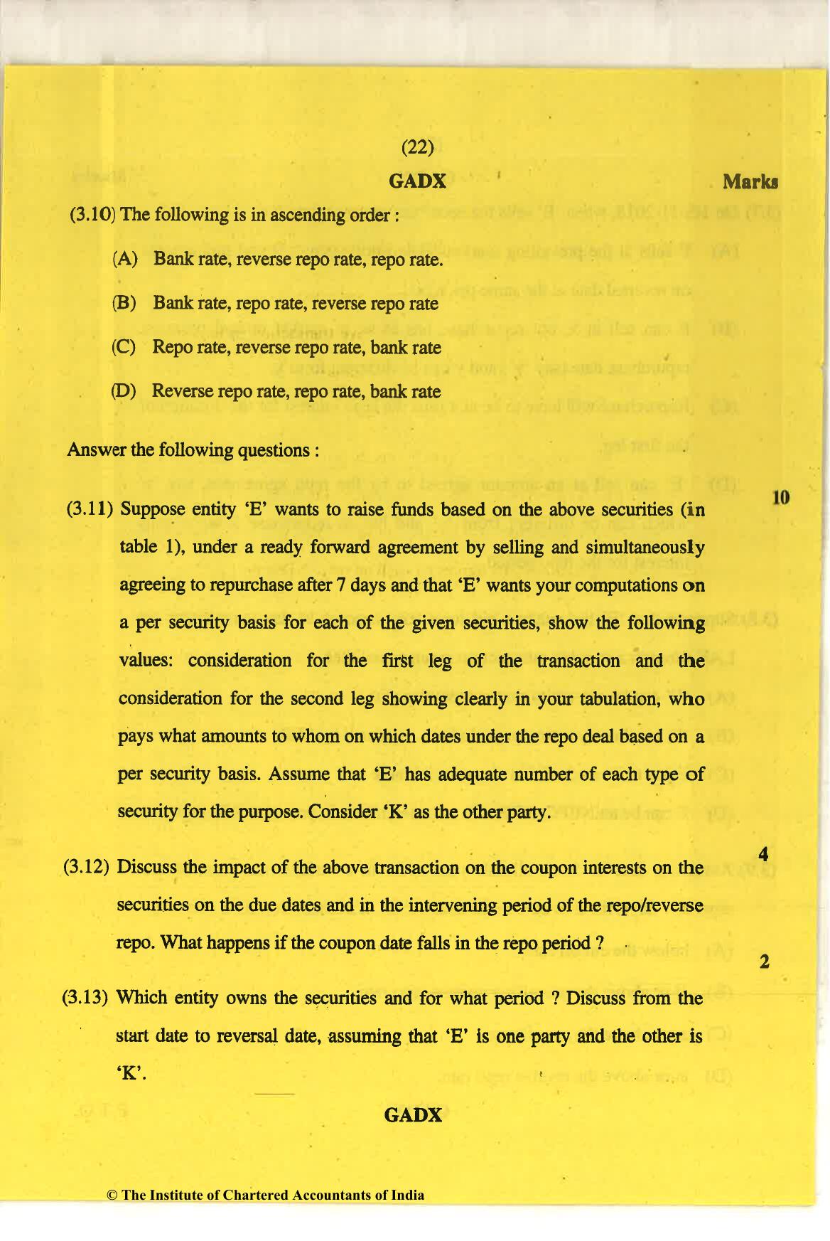 CA Final Nov 2018 Question Paper - Paper 6B – Financial Services and Capital Markets - Page 22