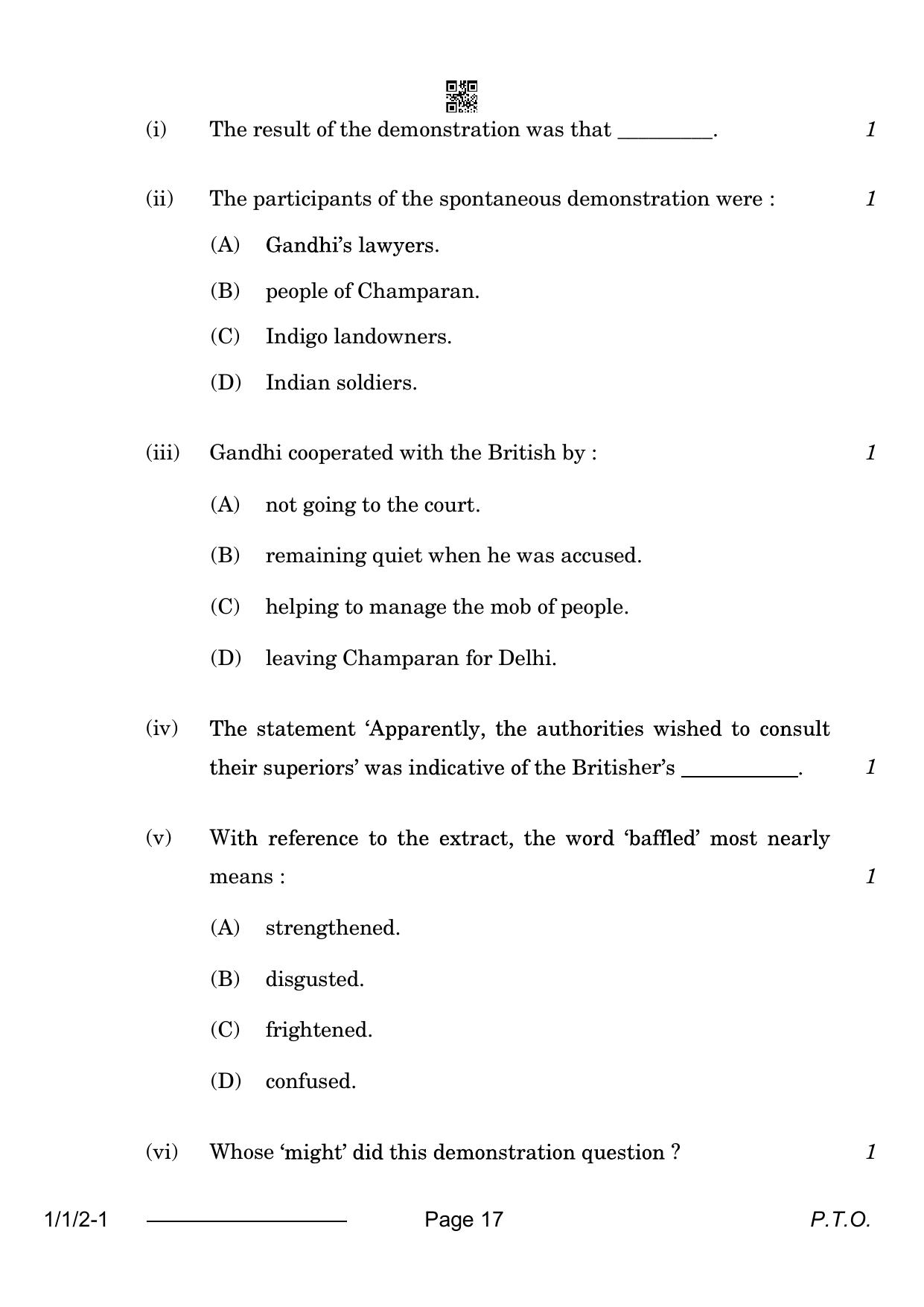 CBSE Class 12 1-1-2 English Core 2024 Question Paper - Page 17