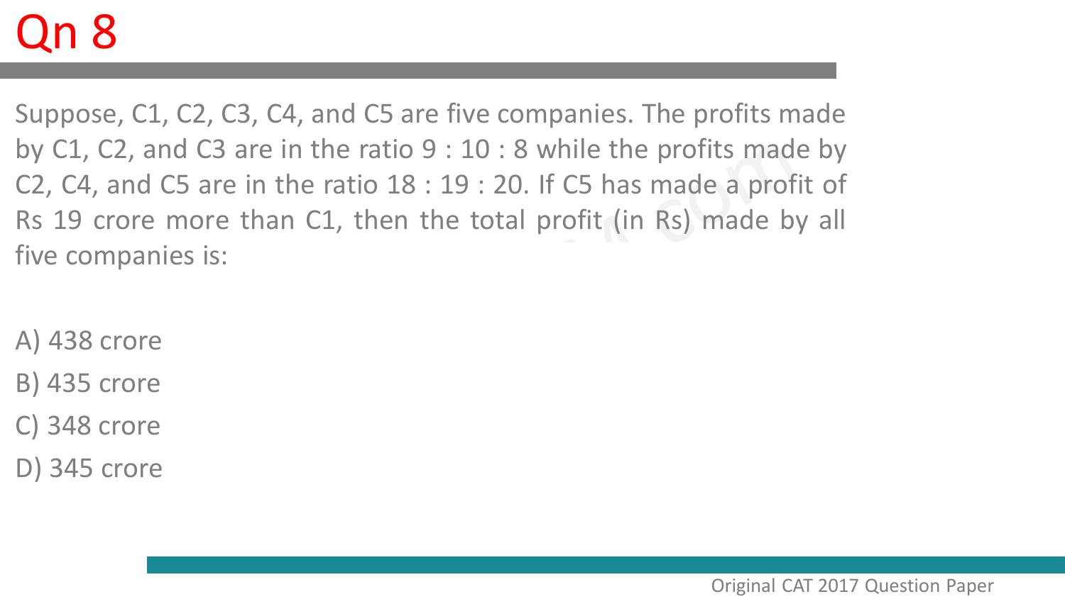 CAT 2017 CAT QA Slot 1 Question Paper - Page 9