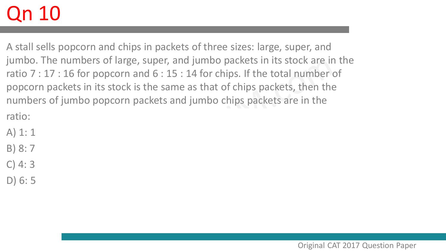 CAT 2017 CAT QA Slot 1 Question Paper - Page 11