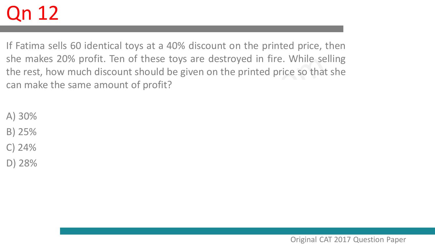 CAT 2017 CAT QA Slot 1 Question Paper - Page 13