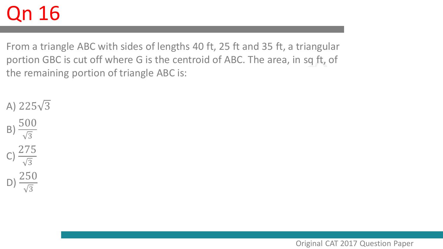 CAT 2017 CAT QA Slot 1 Question Paper - Page 17