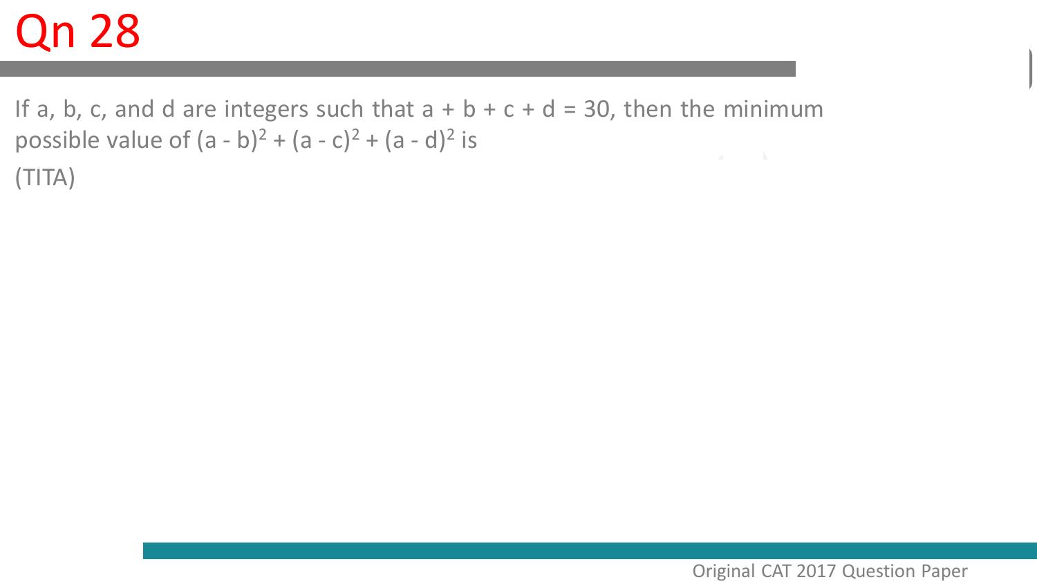 CAT 2017 CAT QA Slot 1 Question Paper - Page 29