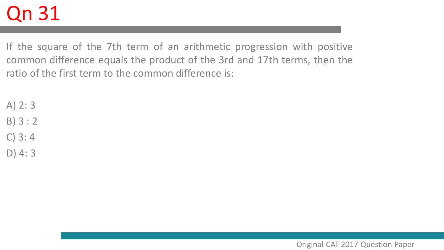 CAT 2017 CAT QA Slot 1 Question Paper - Page 32