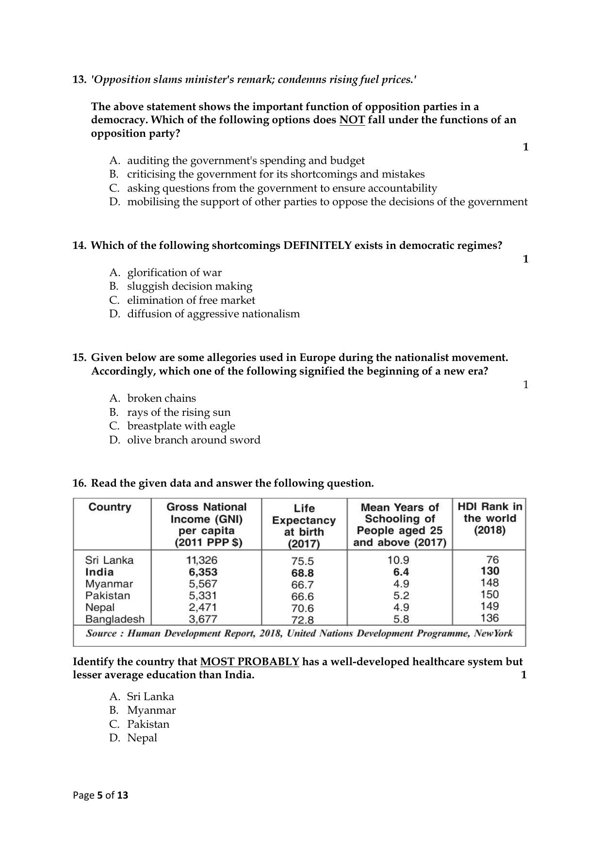 CBSE Class 10 Social Science Practice Questions 2022-23 - Page 5