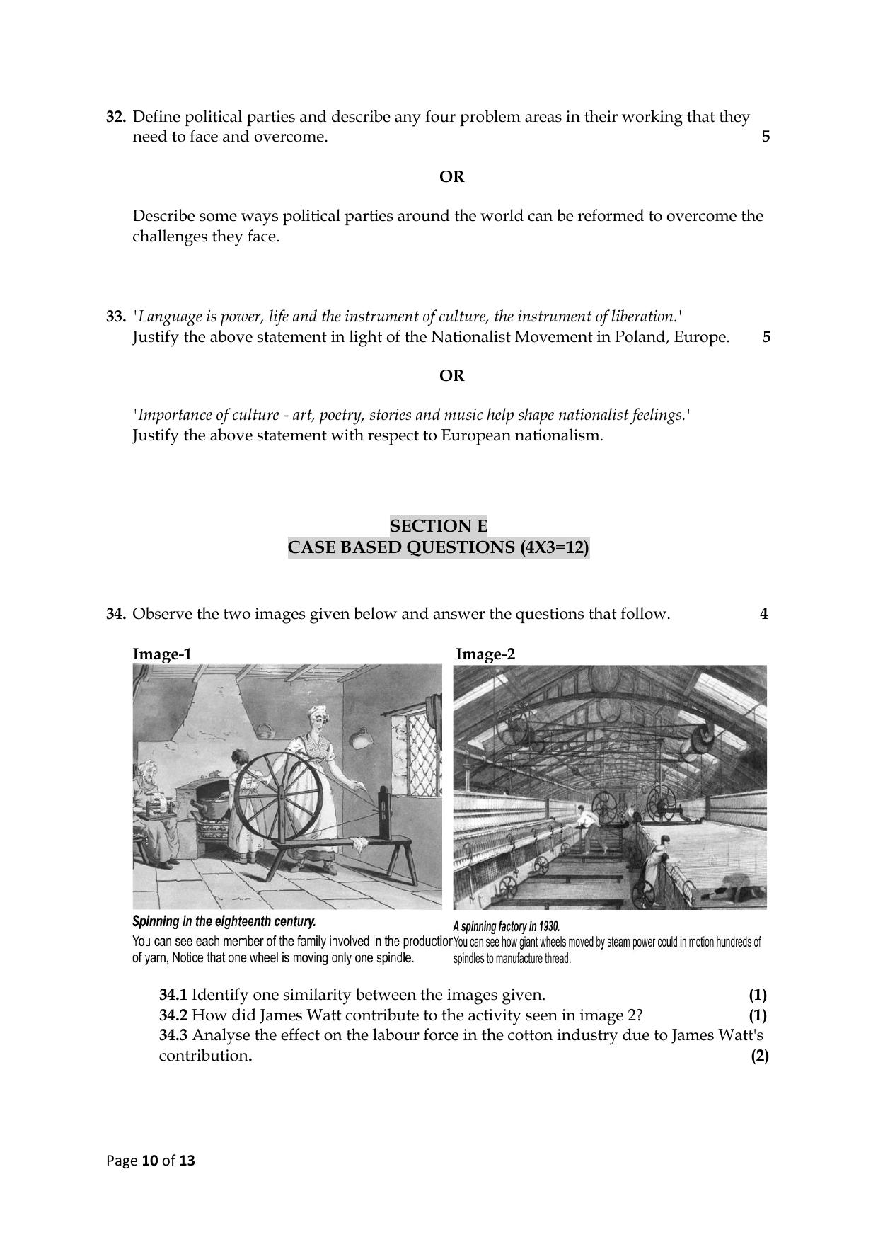 CBSE Class 10 Social Science Practice Questions 2022-23 - Page 10