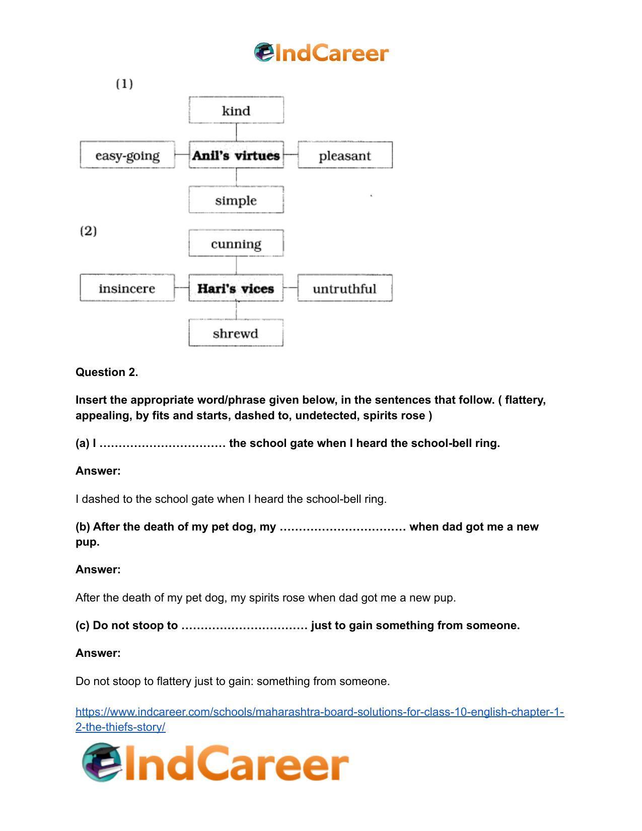 Maharashtra Board Solutions for Class 10- English: Chapter 1.2- The Thief’s Story - Page 5