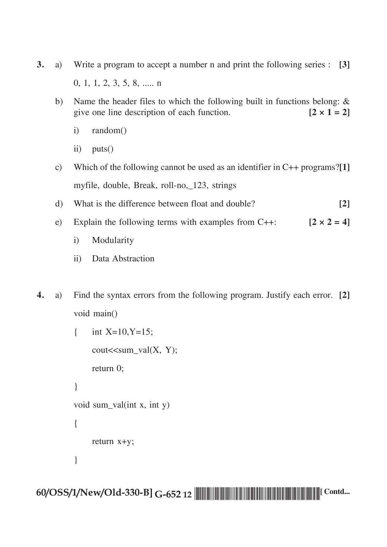 NIOS Jan-Feb 2021 Class 12 Computer Science (SET B) Question Paper - Page 12