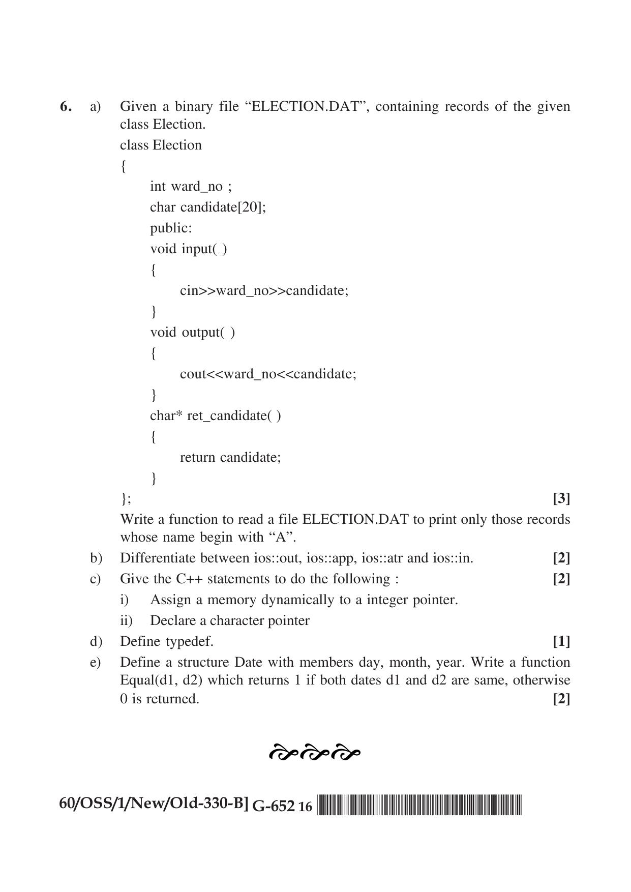 NIOS Jan-Feb 2021 Class 12 Computer Science (SET B) Question Paper - Page 16