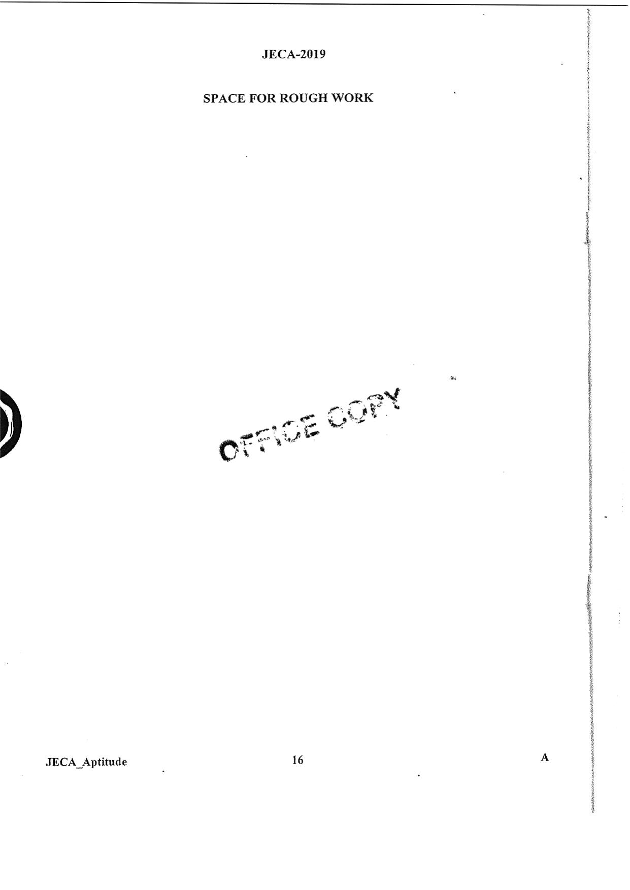 WB JECA 2019 Aptitude Question Paper - Page 16