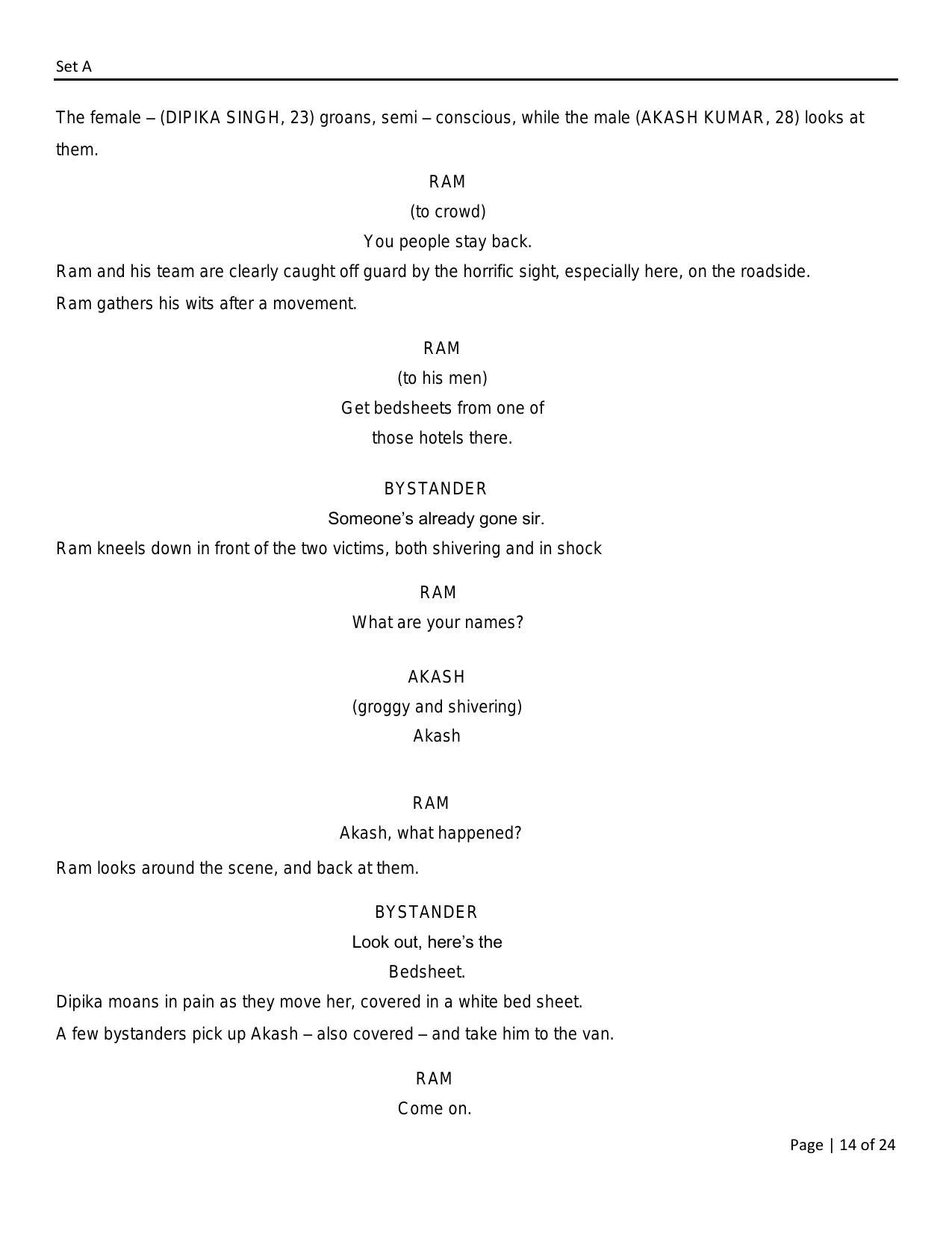 FTII JET Two Year Two Year Post Graduate Diploma in Screenwriting (Film, TV & Web Series) (Film Wing) Part I 2021 Question Paper - Page 14