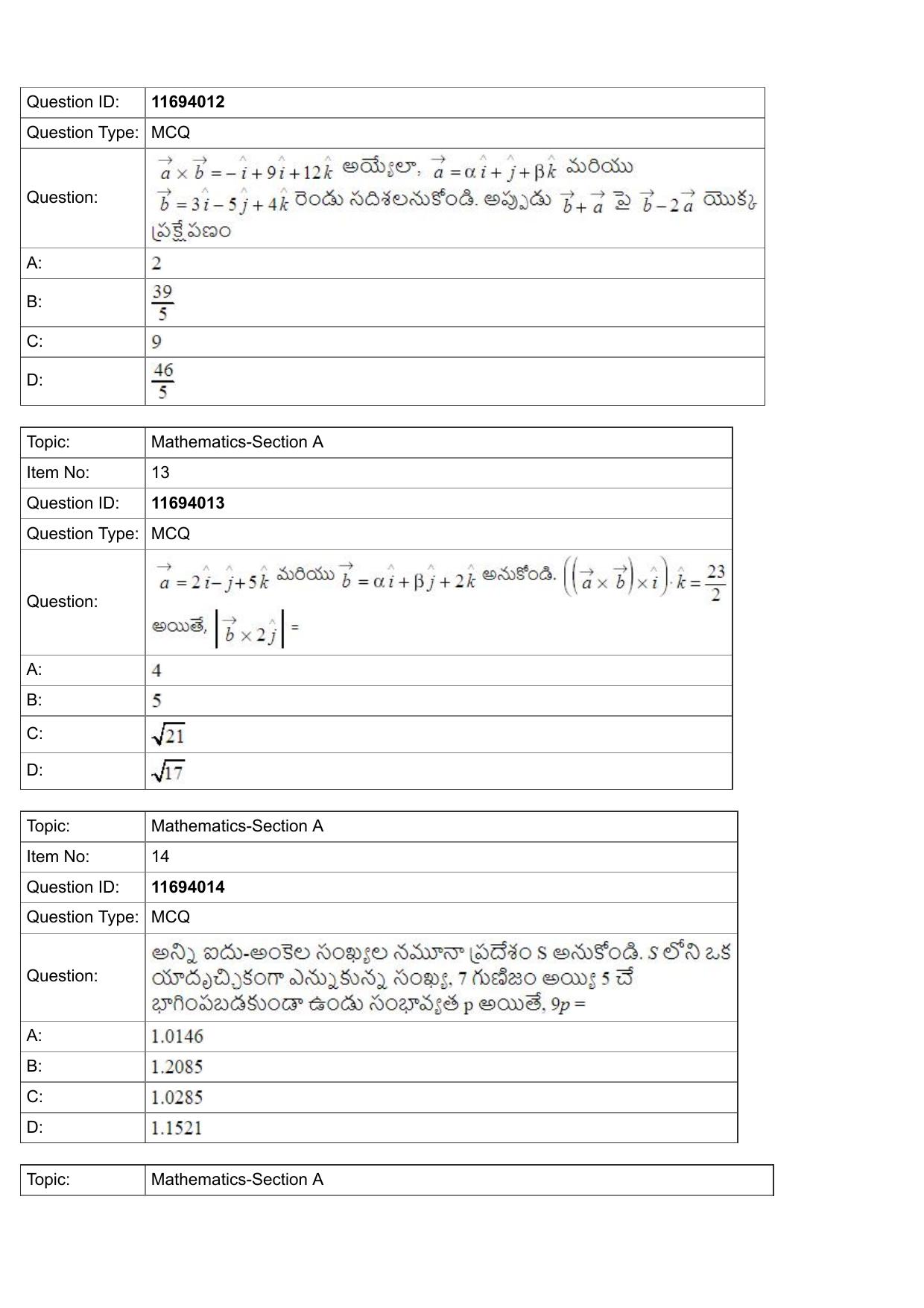 JEE Mains 2022: BTech Telugu (Shift 1) 27-07-2022 Question Paper - Page 5