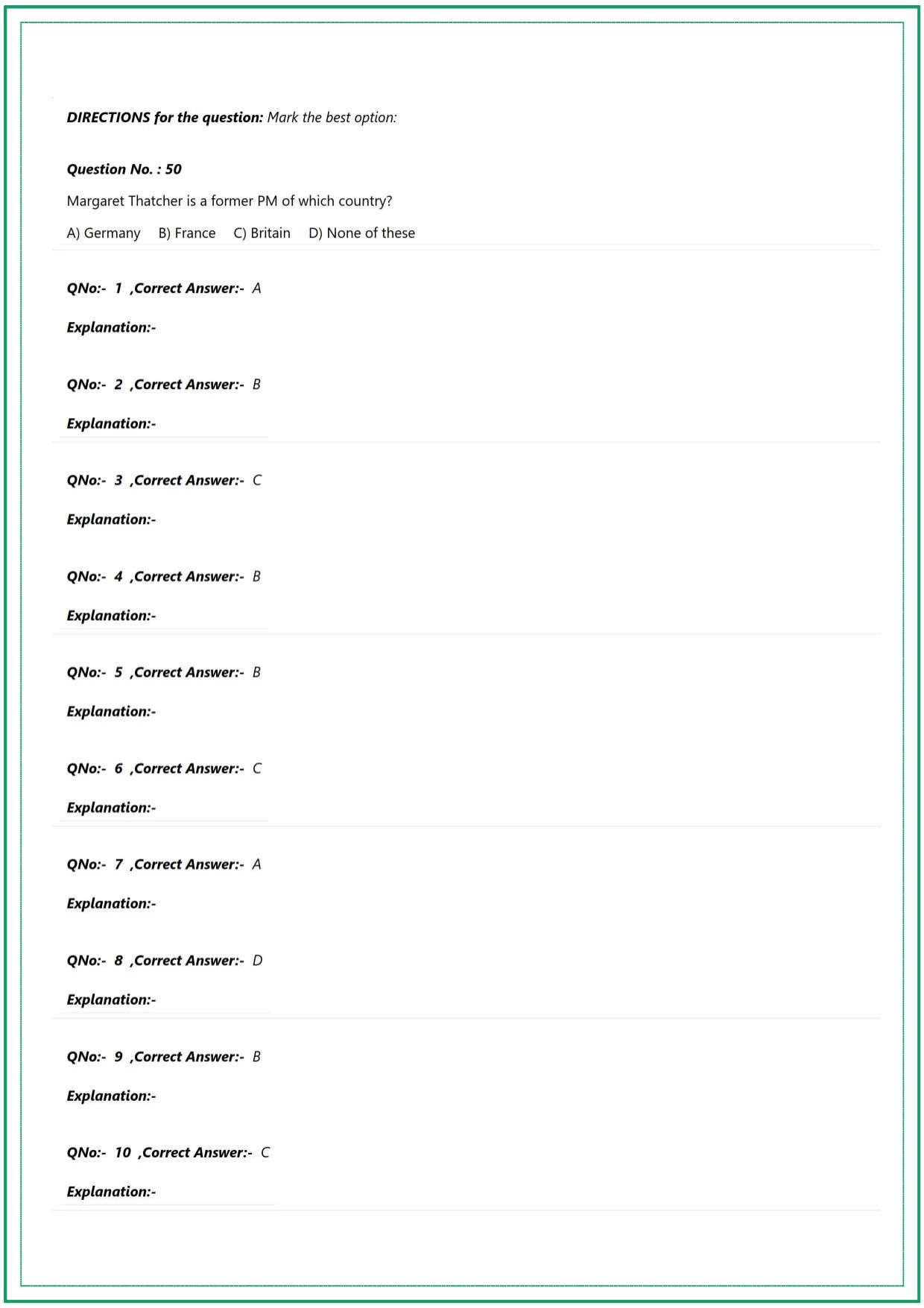 CUET Political Science Sample Paper - Page 8