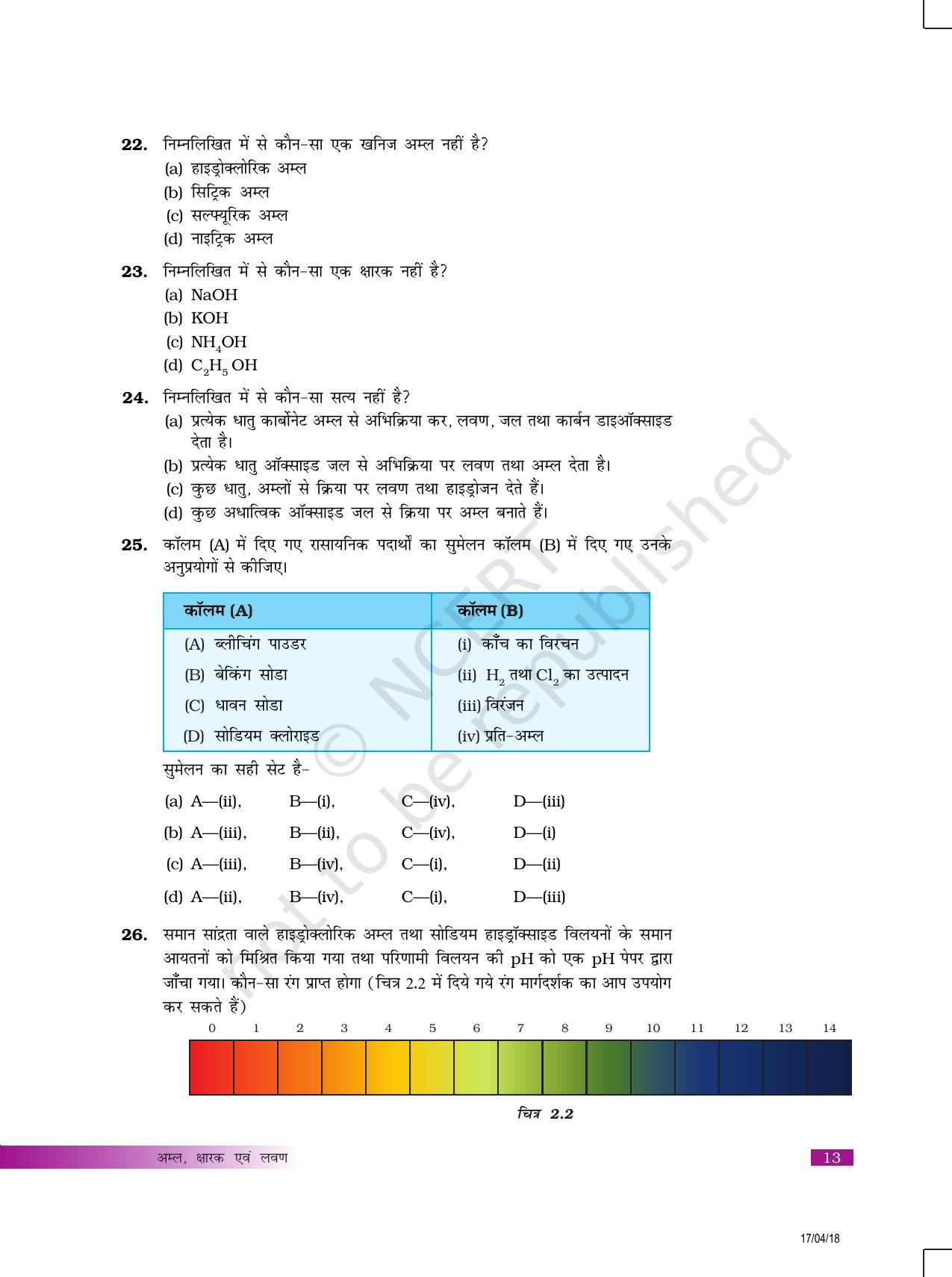 NCERT Exemplar Class 10: विज्ञान यूनिट 2 (अम्ल, क्षारक एवं लवण ) - Page 5