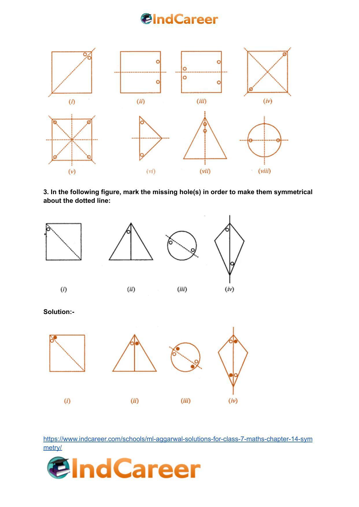 ML Aggarwal Solutions for Class 7 Maths Chapter 14- Symmetry - Page 4