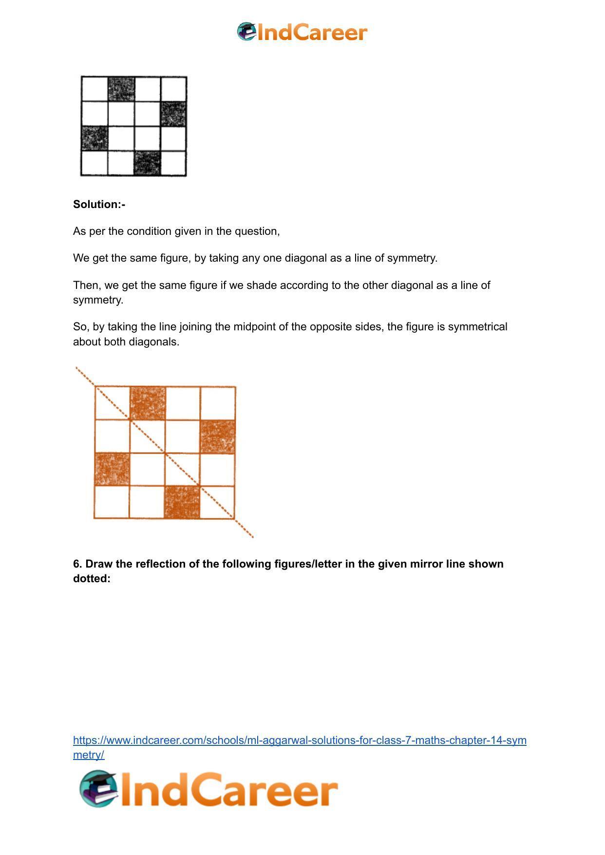 ML Aggarwal Solutions for Class 7 Maths Chapter 14- Symmetry - Page 6