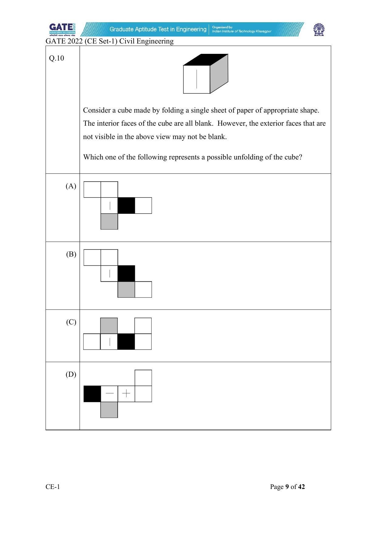 GATE 2022 Civil Engineering (CE) Question Paper - Page 10