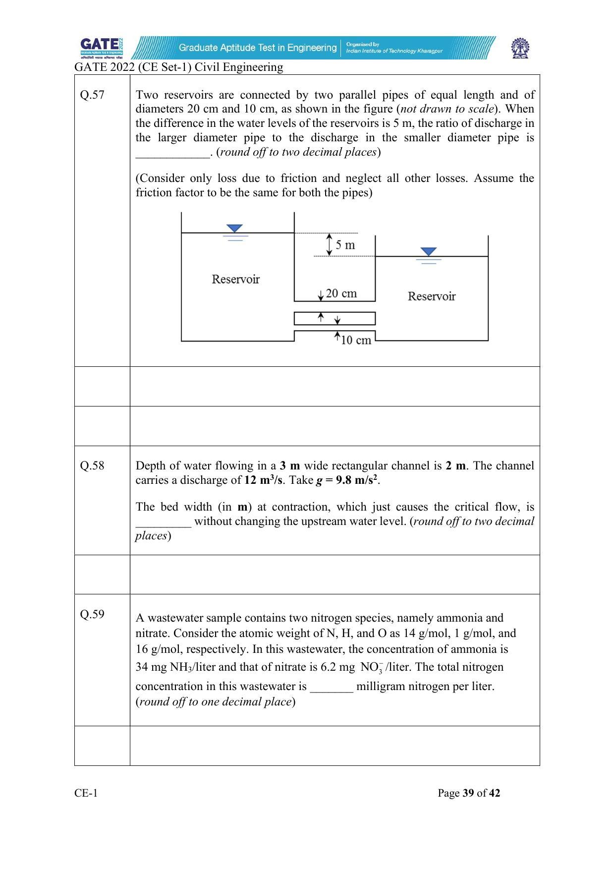 GATE 2022 Civil Engineering (CE) Question Paper - Page 40