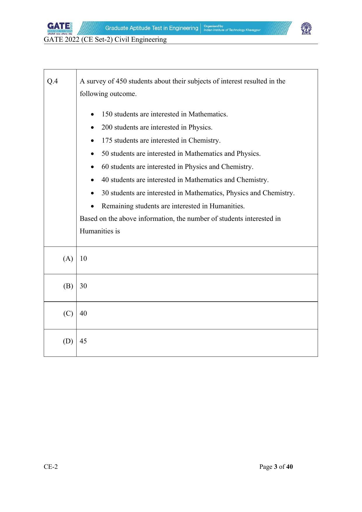 GATE 2022 Civil Engineering (CE) Question Paper - Page 49