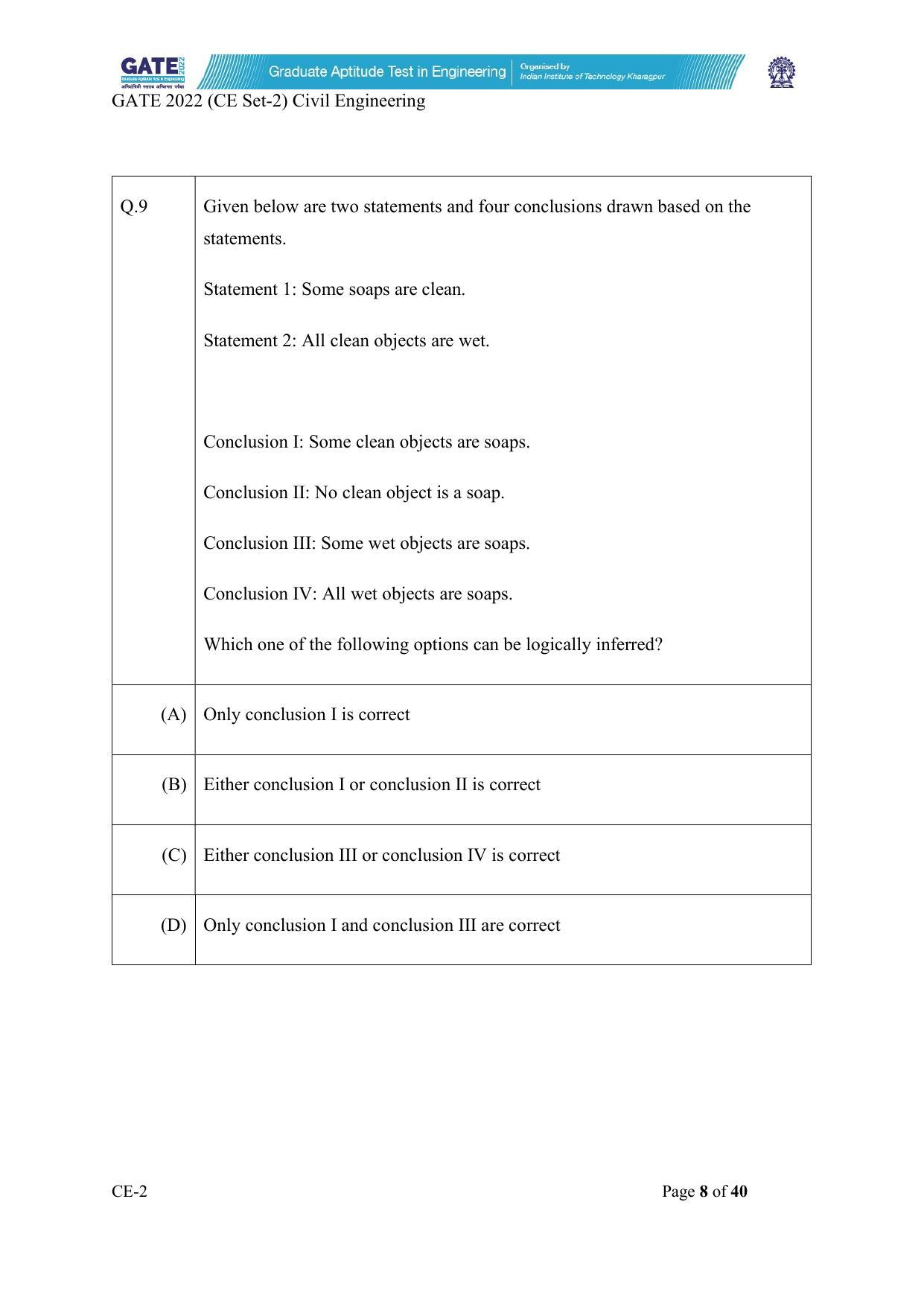 GATE 2022 Civil Engineering (CE) Question Paper - Page 54