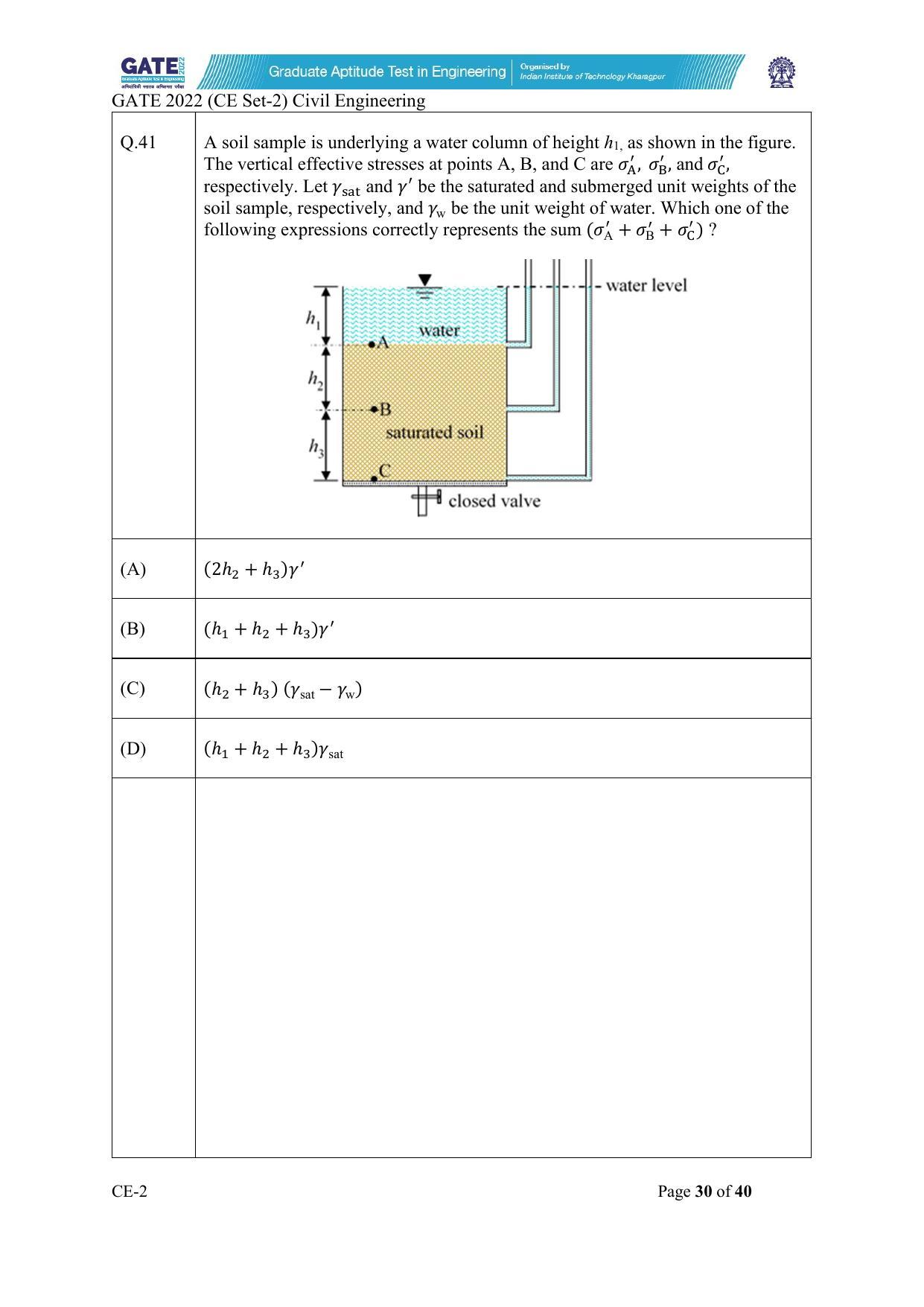 GATE 2022 Civil Engineering (CE) Question Paper - Page 76