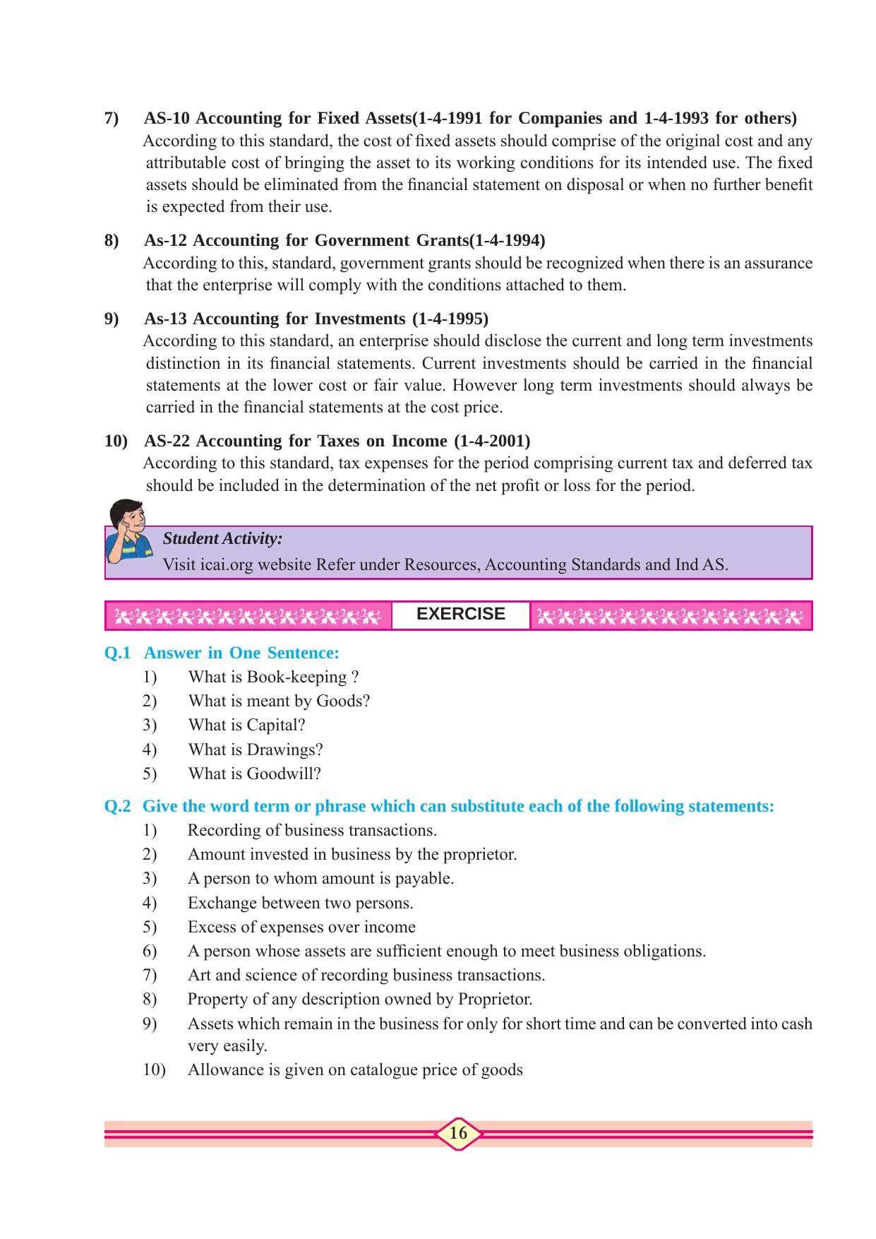 Maharashtra Board Class 10 Accountancy Textbook - Page 26