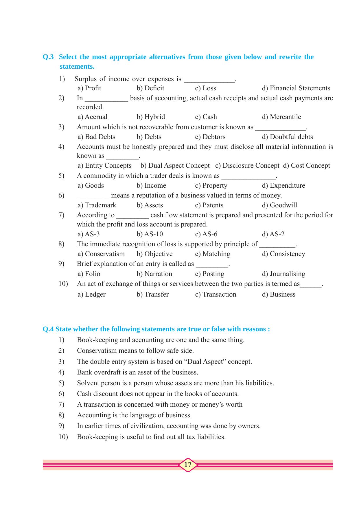 Maharashtra Board Class 10 Accountancy Textbook - Page 27