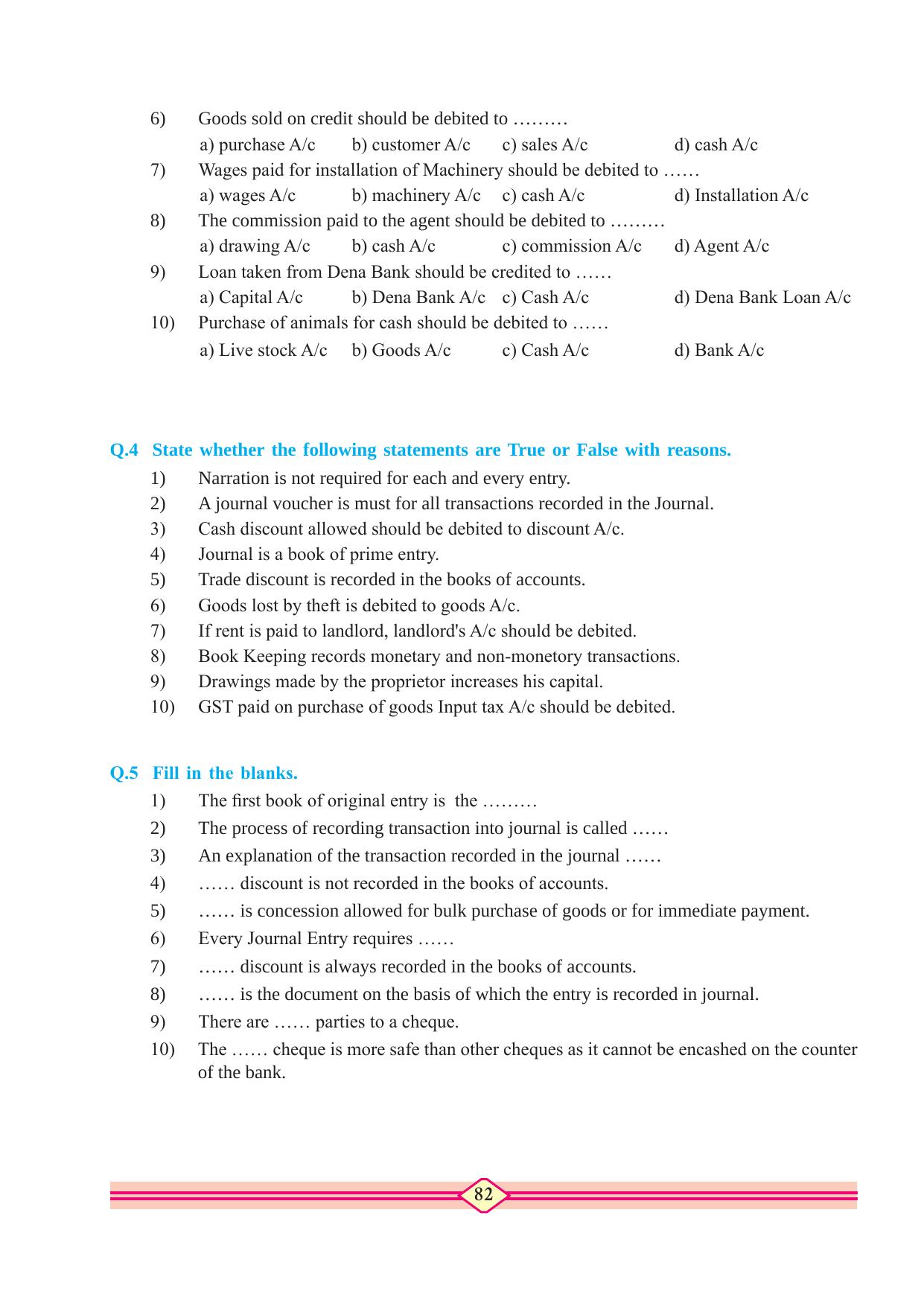 Maharashtra Board Class 10 Accountancy Textbook - Page 92