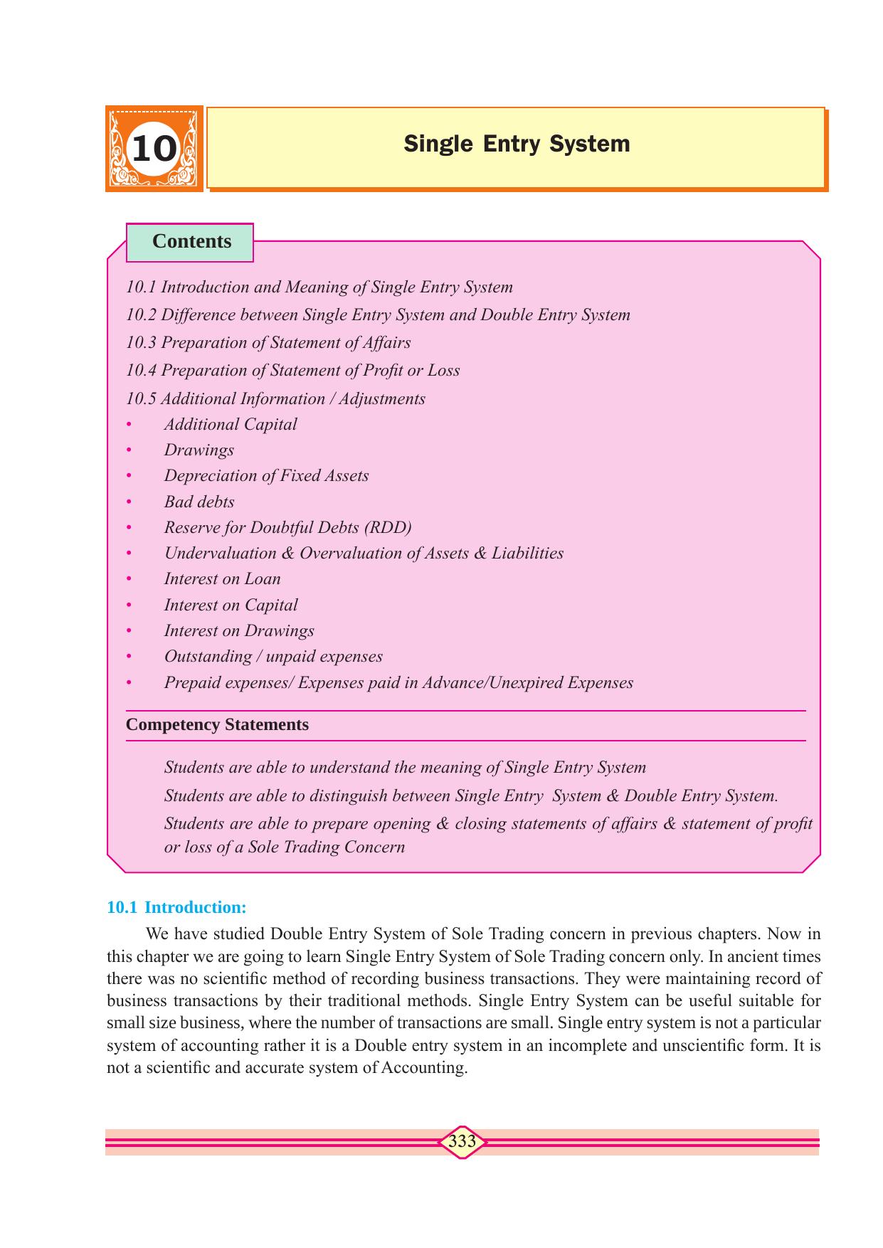 Maharashtra Board Class 10 Accountancy Textbook - Page 343