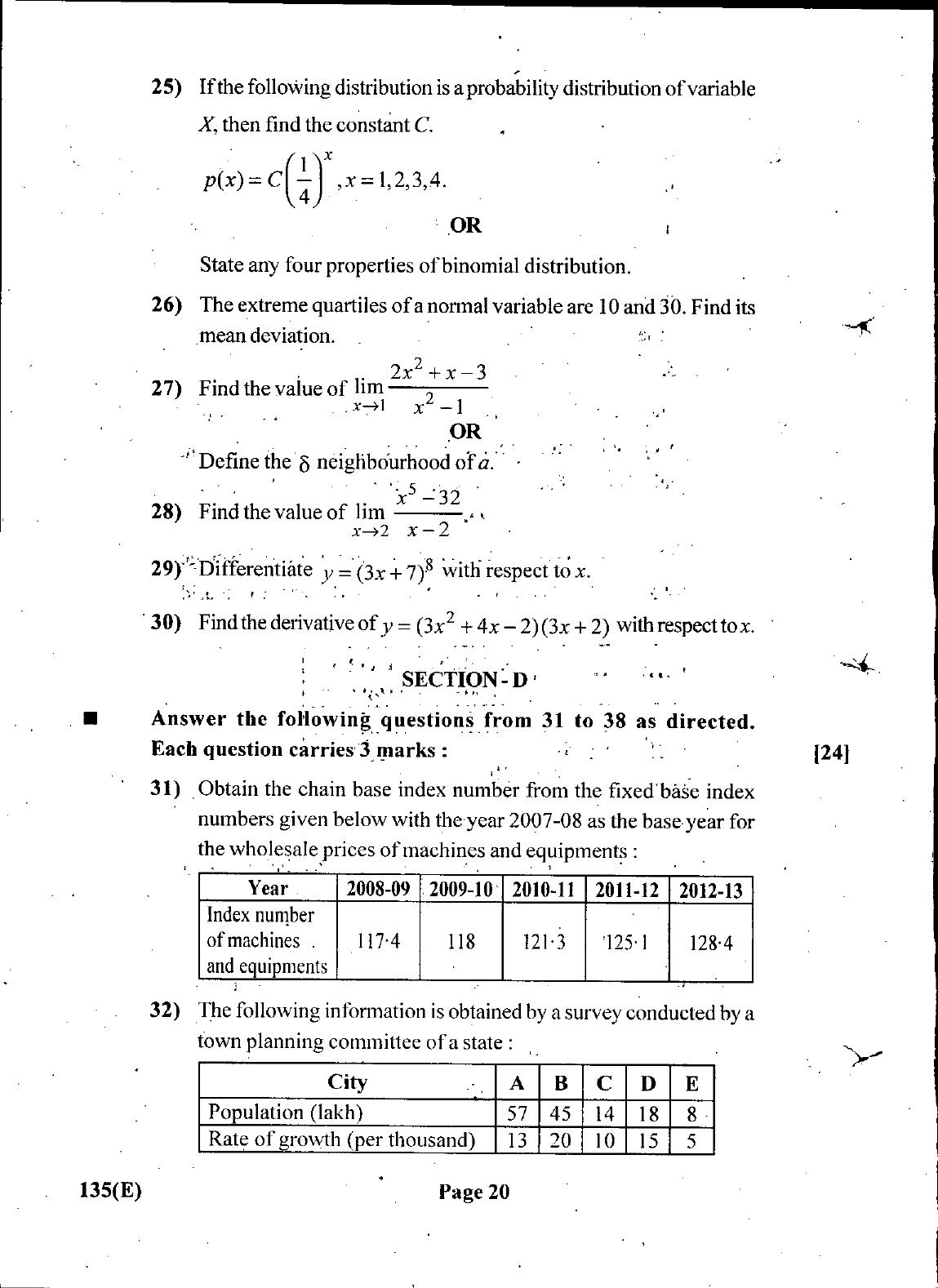 Gujarat Board Class 12th Question Paper March 2019: 135 (GHE) - Page 20